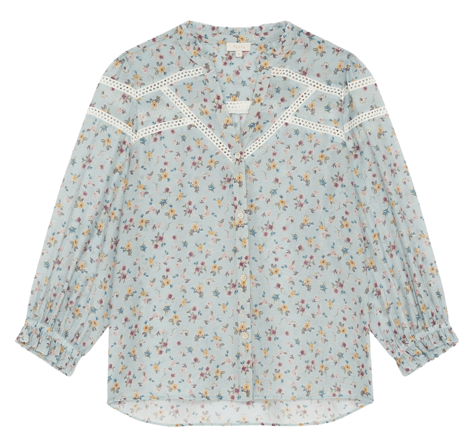 Rechte top met tuniekhals en print PABLO Blauw