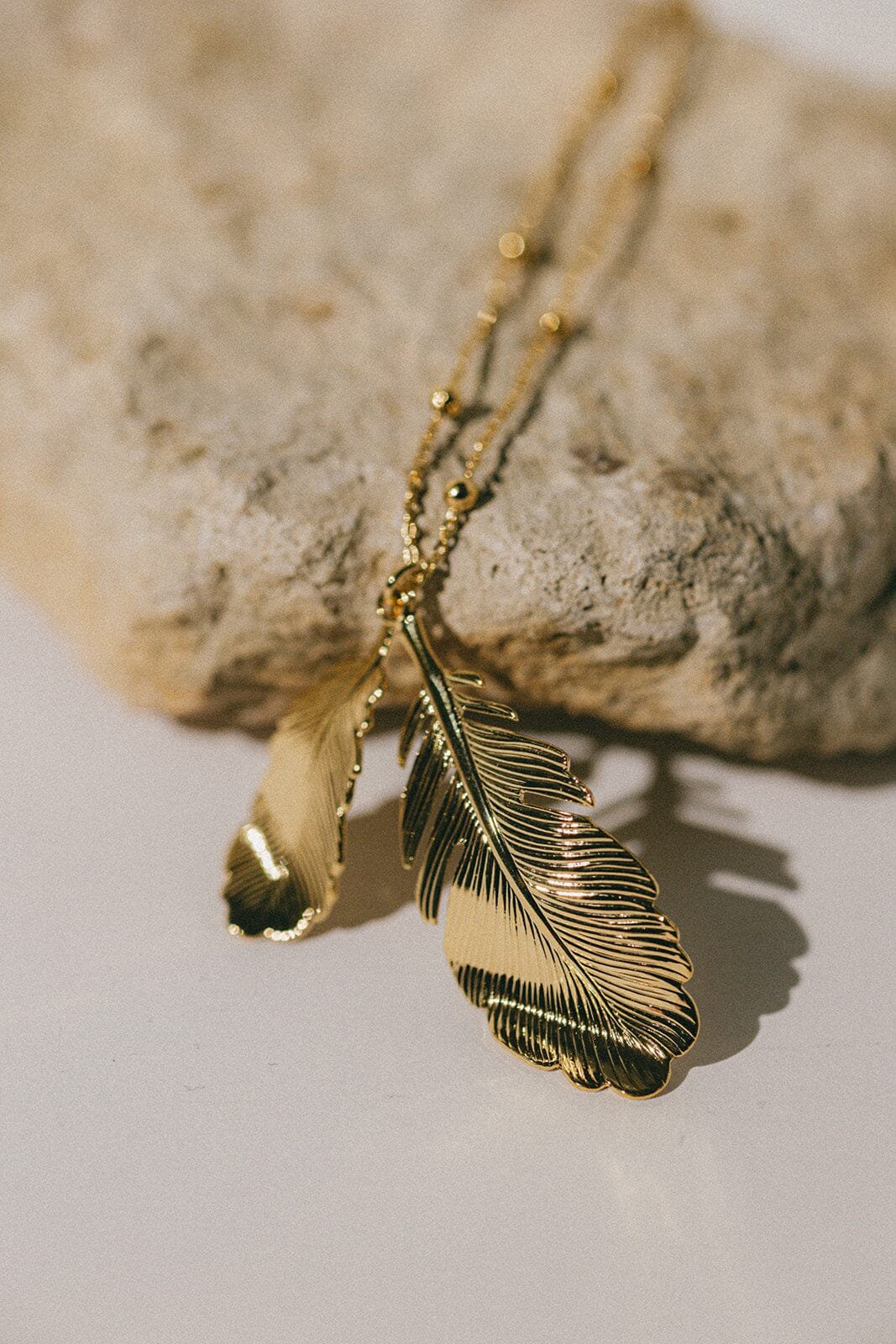 Gold-plated leaf necklace Golden