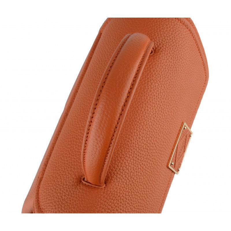Calfskin leather handbag POURCHET Orange