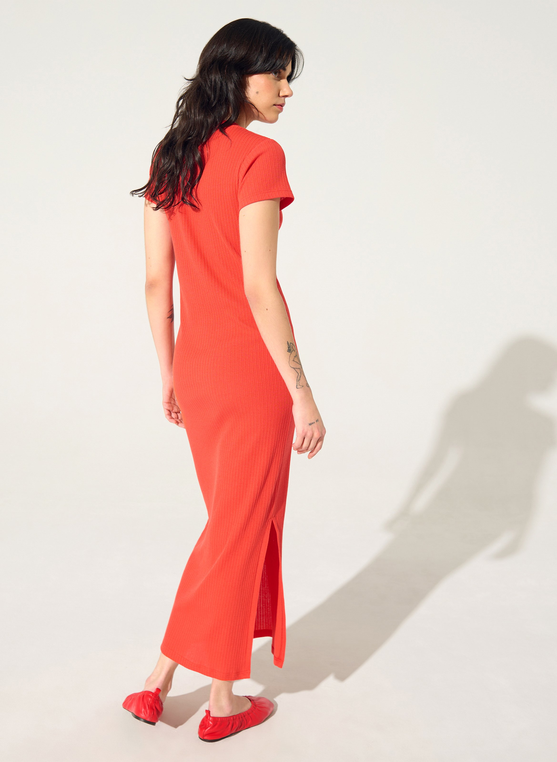Robe longue col rond COTELAC ACOTE Rouge