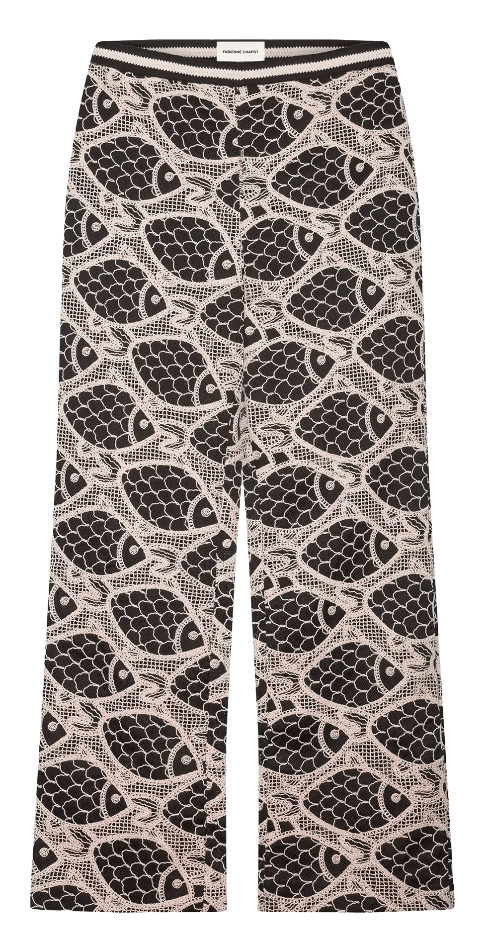 Wijde broek met kant FABIENNE CHAPOT Zwart
