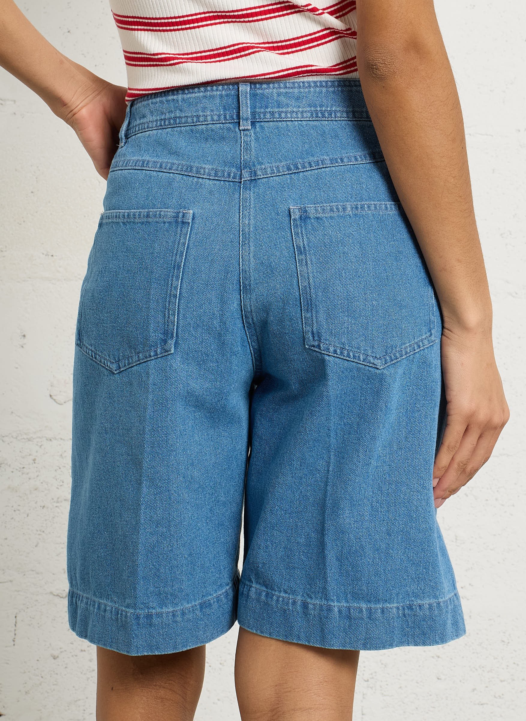 Short en denim HARTFORD Bleu