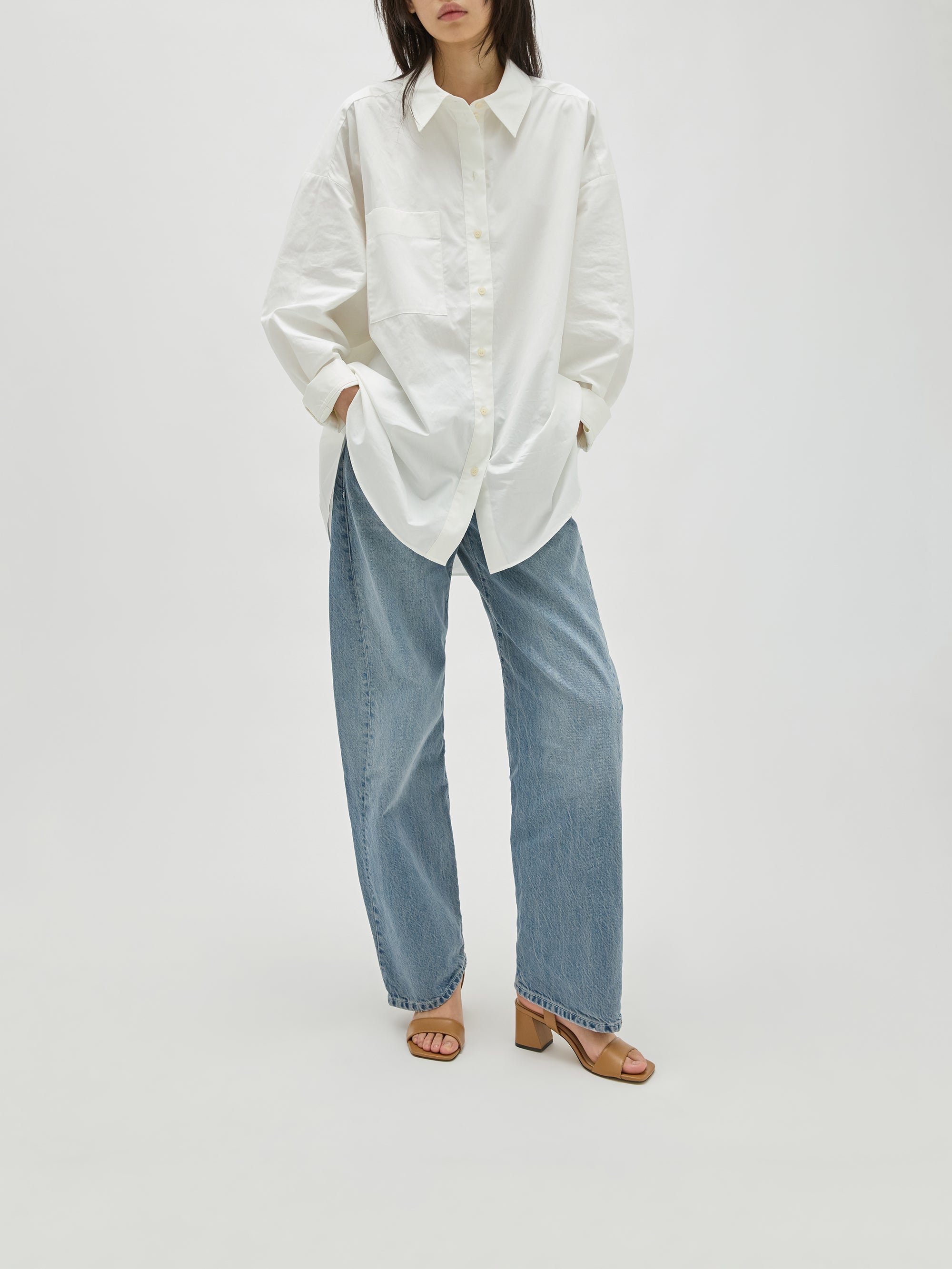 Leather metallic effect sandals with heel and strap VANESSA WU Brown