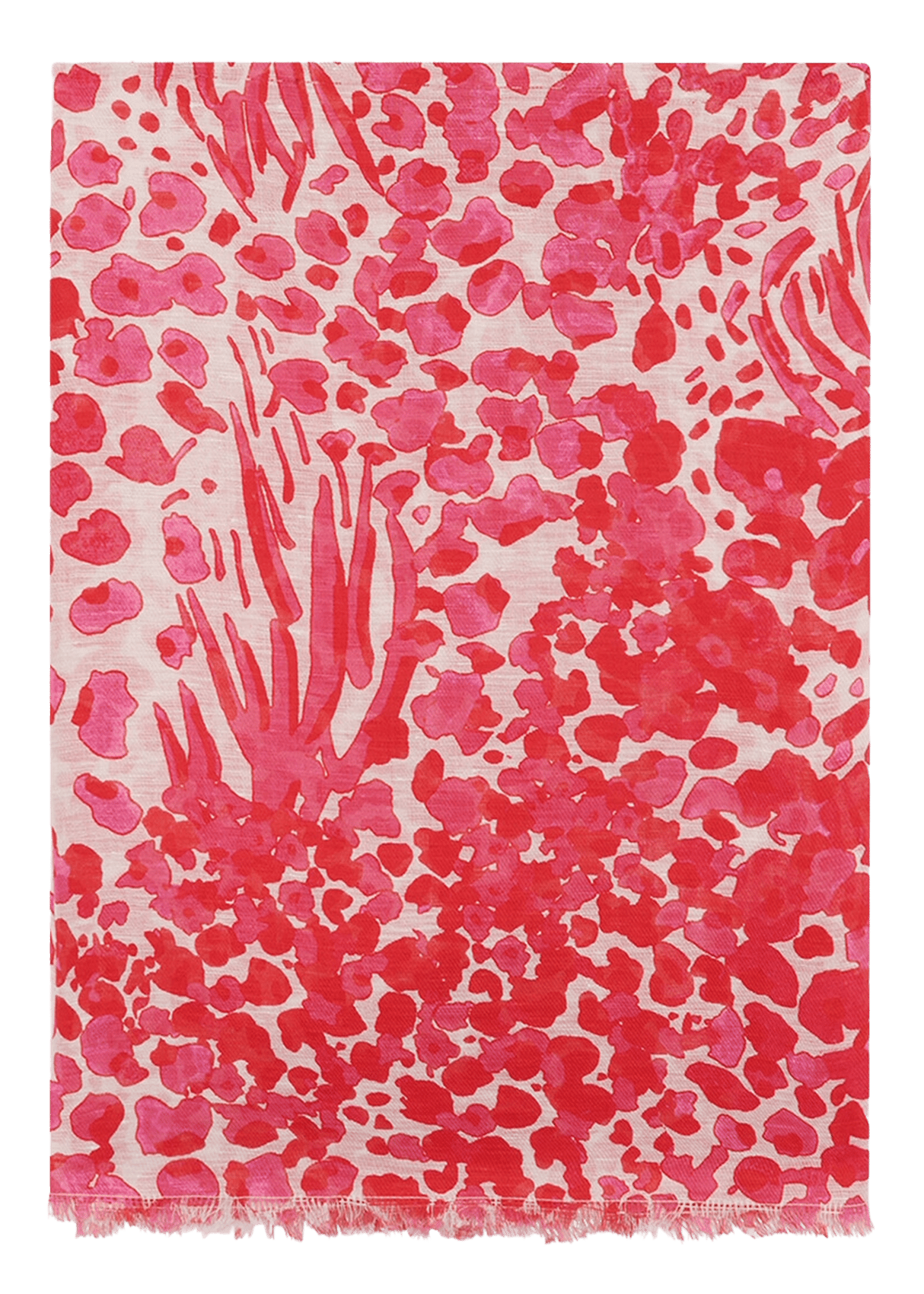 Printed stole in organic linen and cotton CAROLL Red