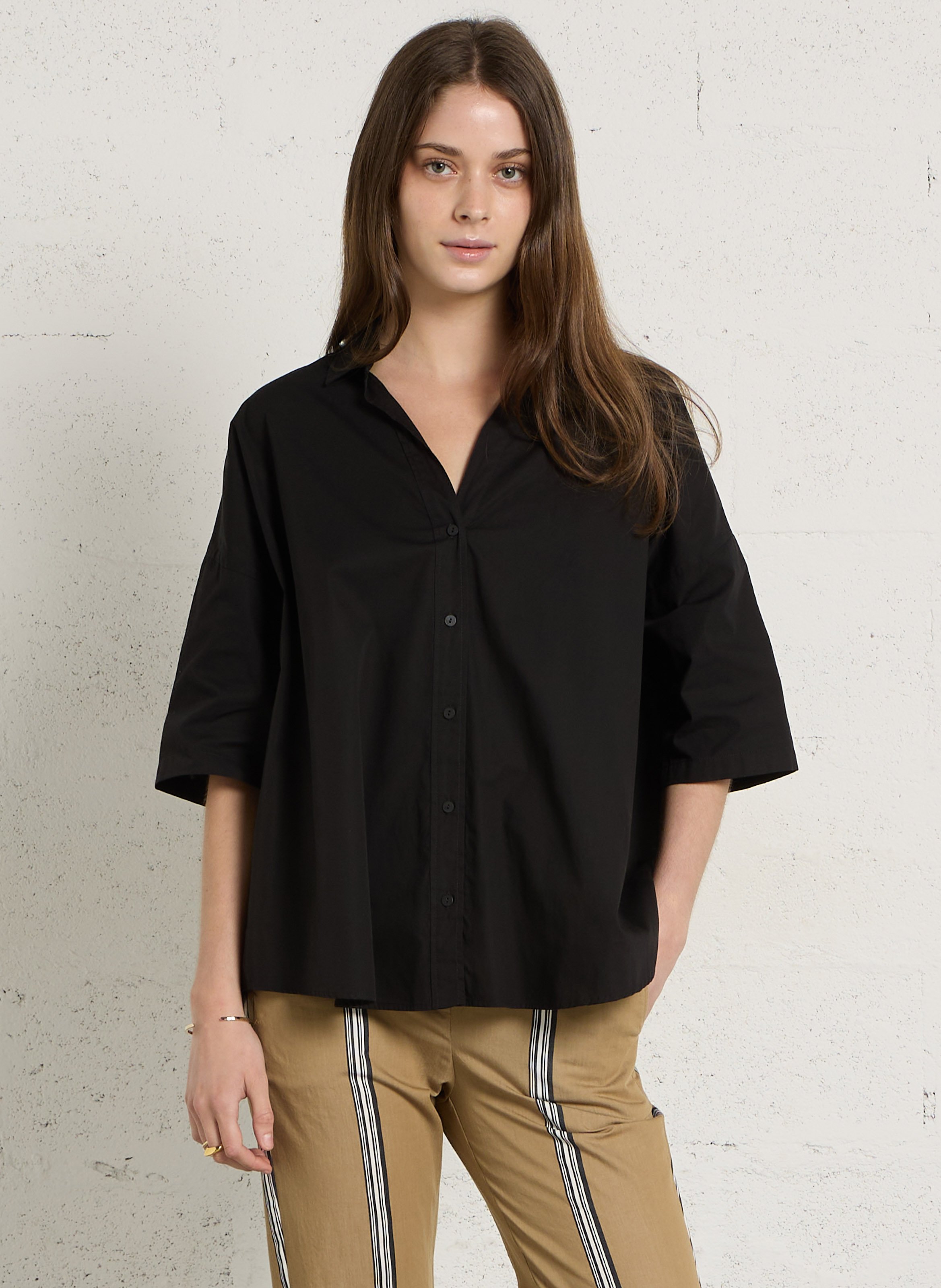 Chemise oversize en coton DIEGA Noir