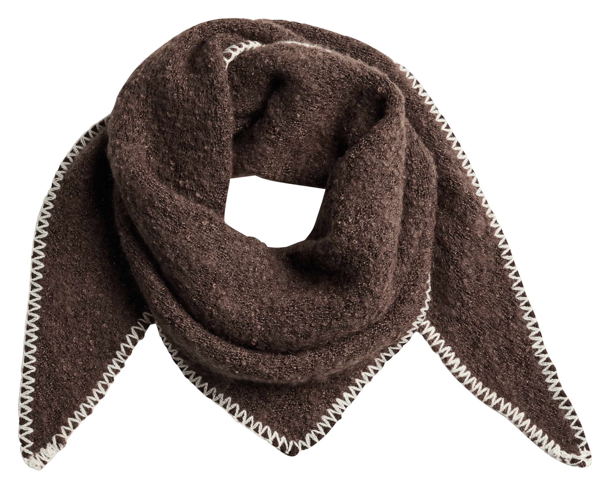 Echarpe triangle unie PIECES Marron