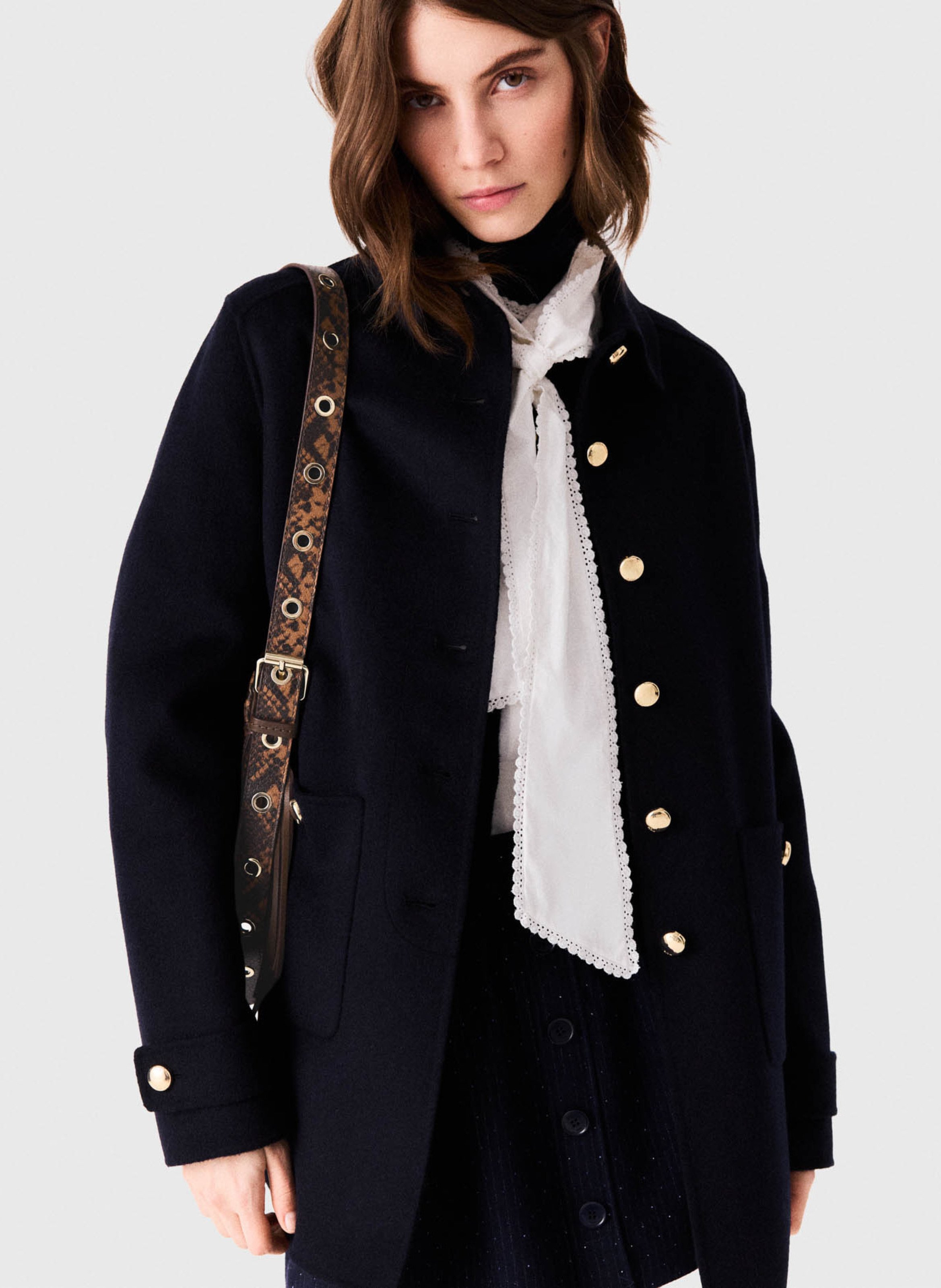 Manteau oversize en laine mélangée MAJE Bleu