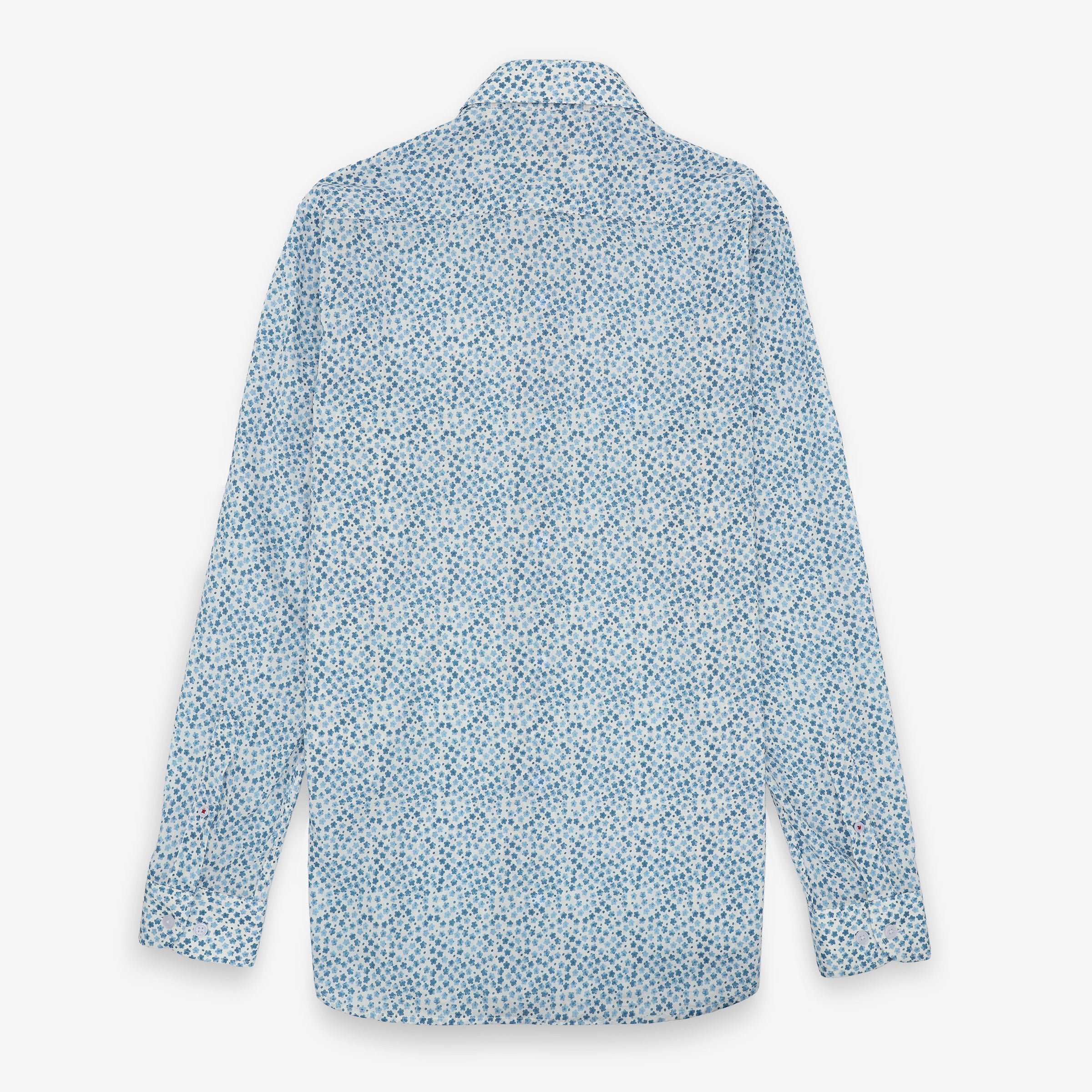 Chemise manches longues imprimée en coton SERGE BLANCO Bleu