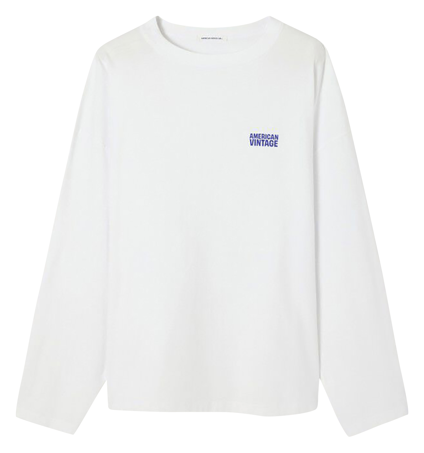 Gerades Langarm-T-Shirt aus Baumwolle AMERICAN VINTAGE Weiss
