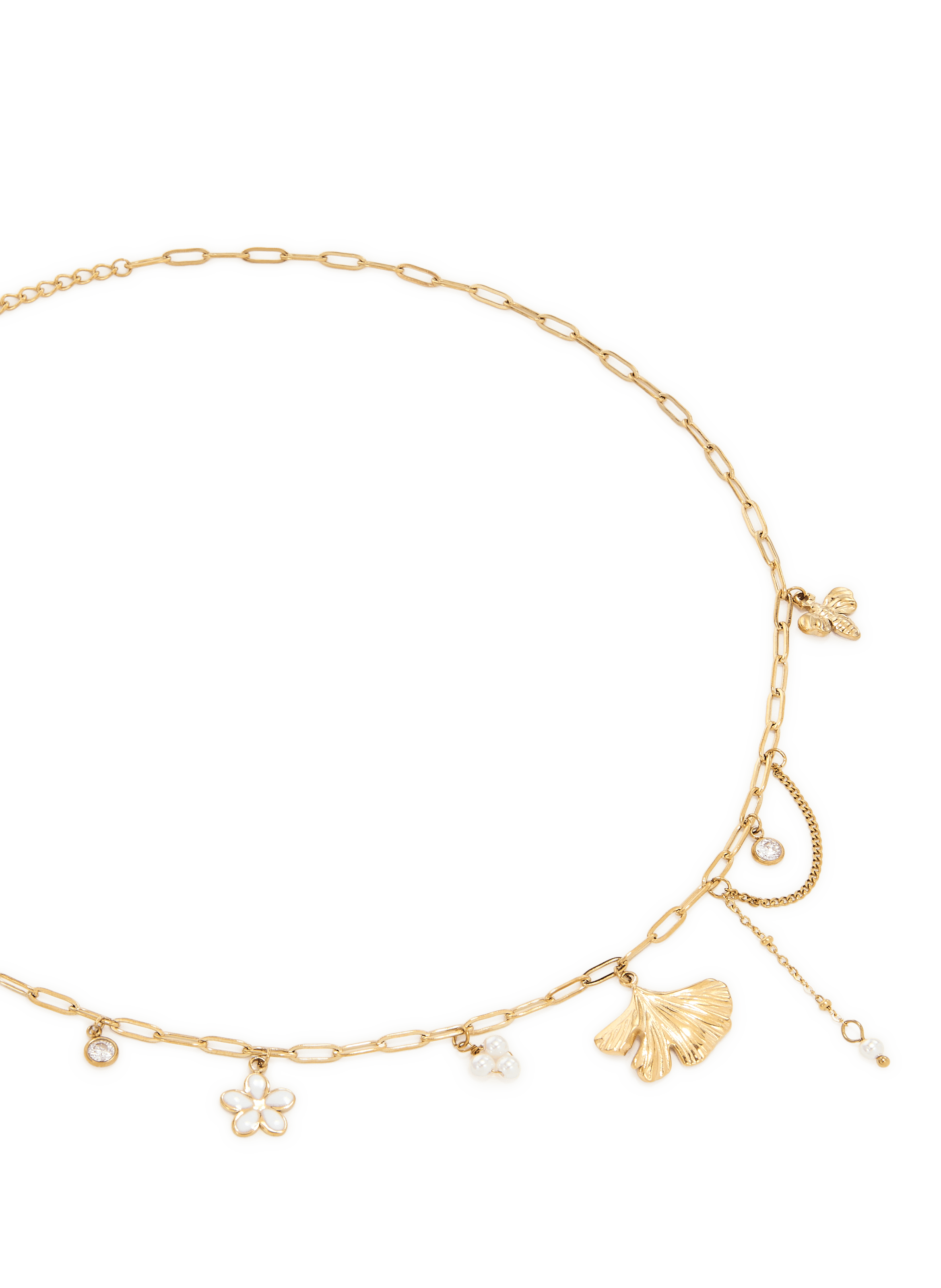 Steel necklace with charms AU PRINTEMPS PARIS Golden