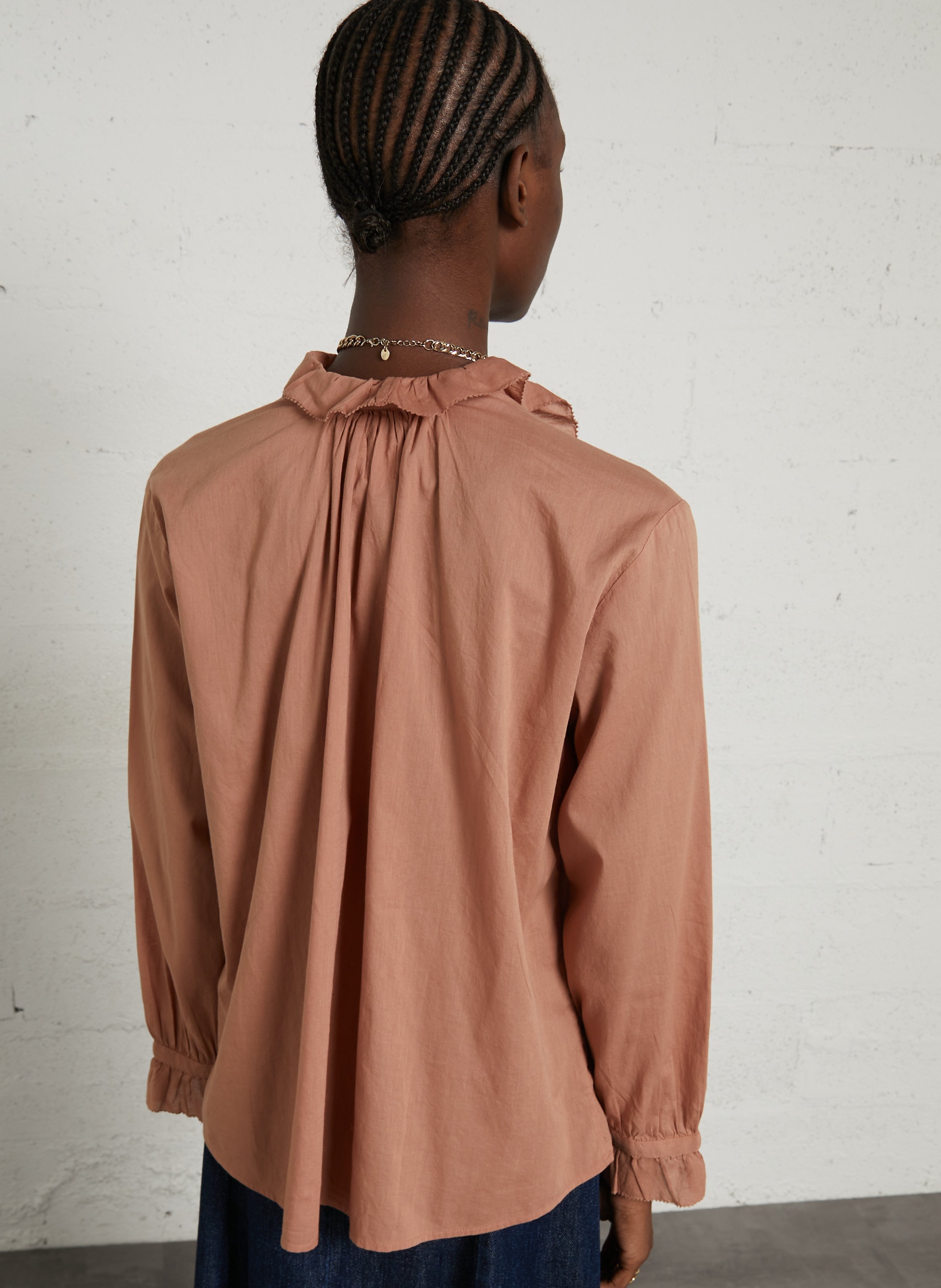 Loose-fit cotton blouse DES PETITS HAUTS Pink