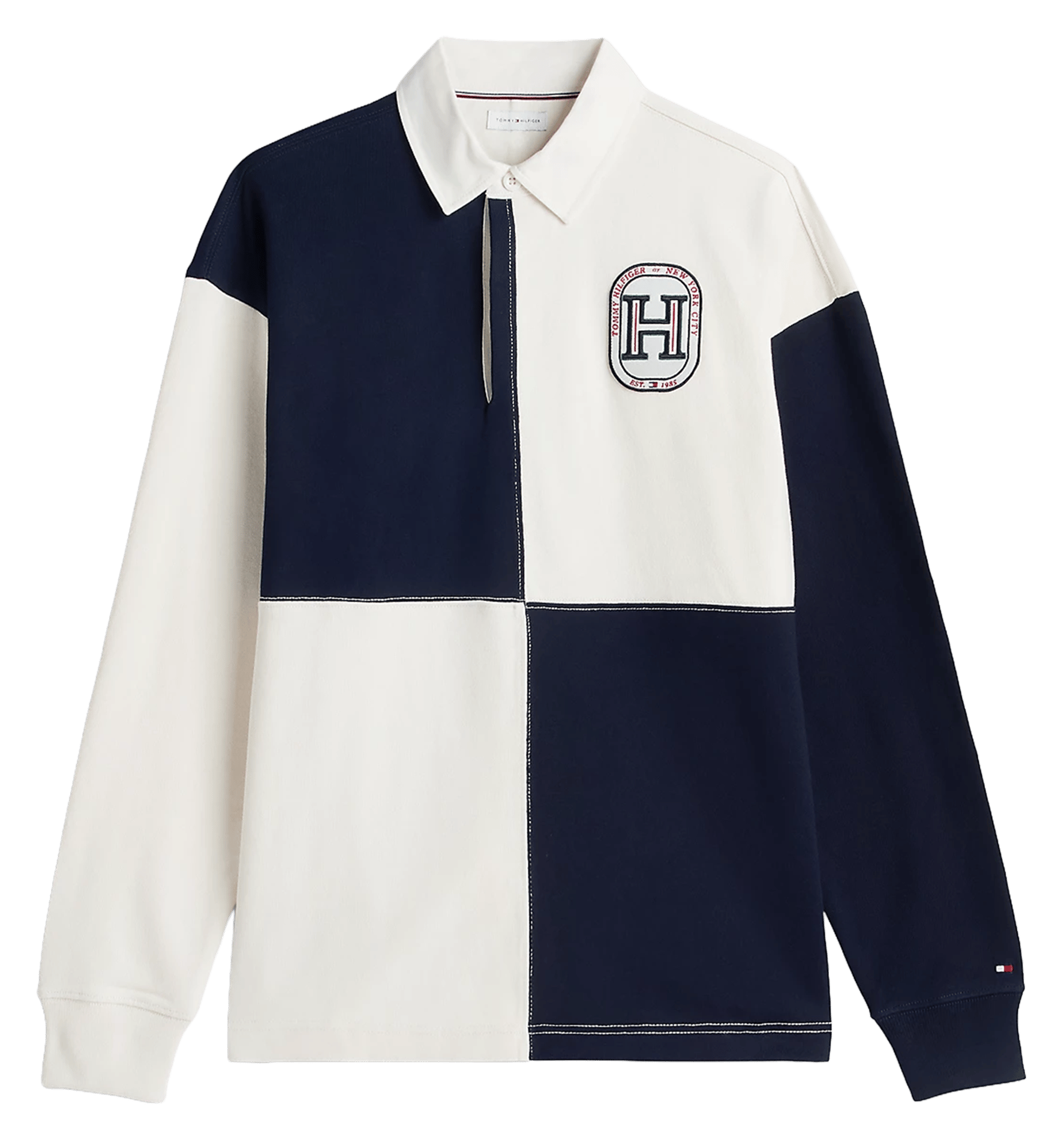 Sweat col polo à carreaux TOMMY HILFIGER Jaune