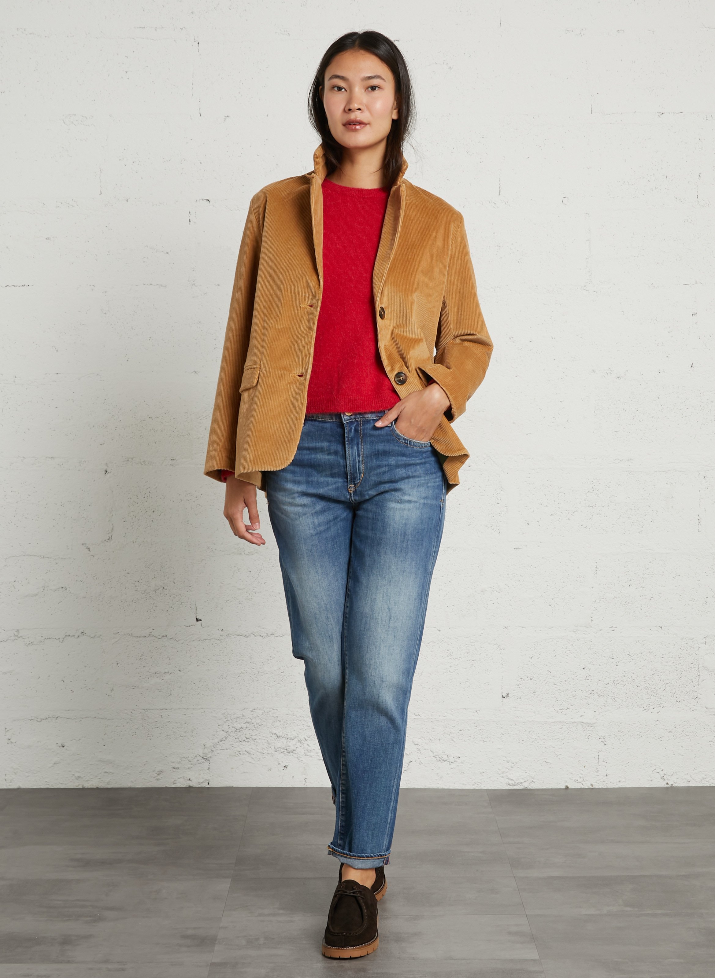 Weiter Pullover mit Rundhalsausschnitt LEON & HARPER Rot