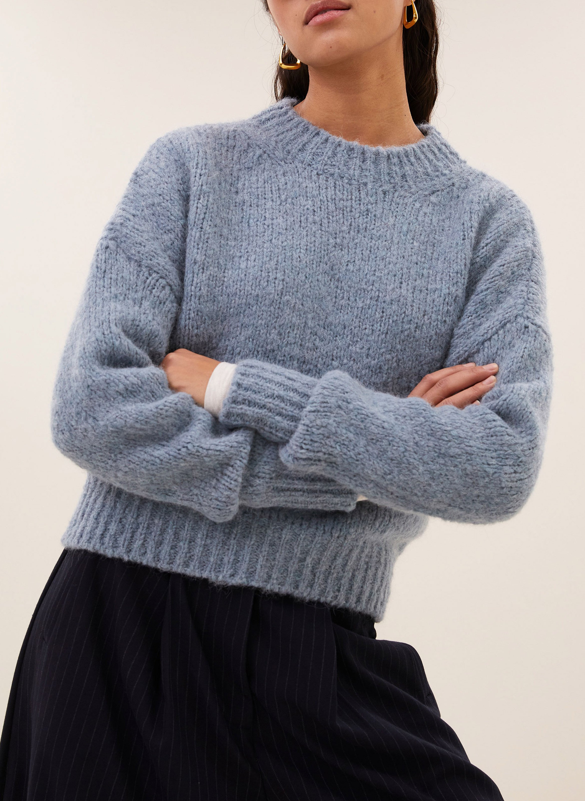 Pull oversize en maille BY BAR Bleu