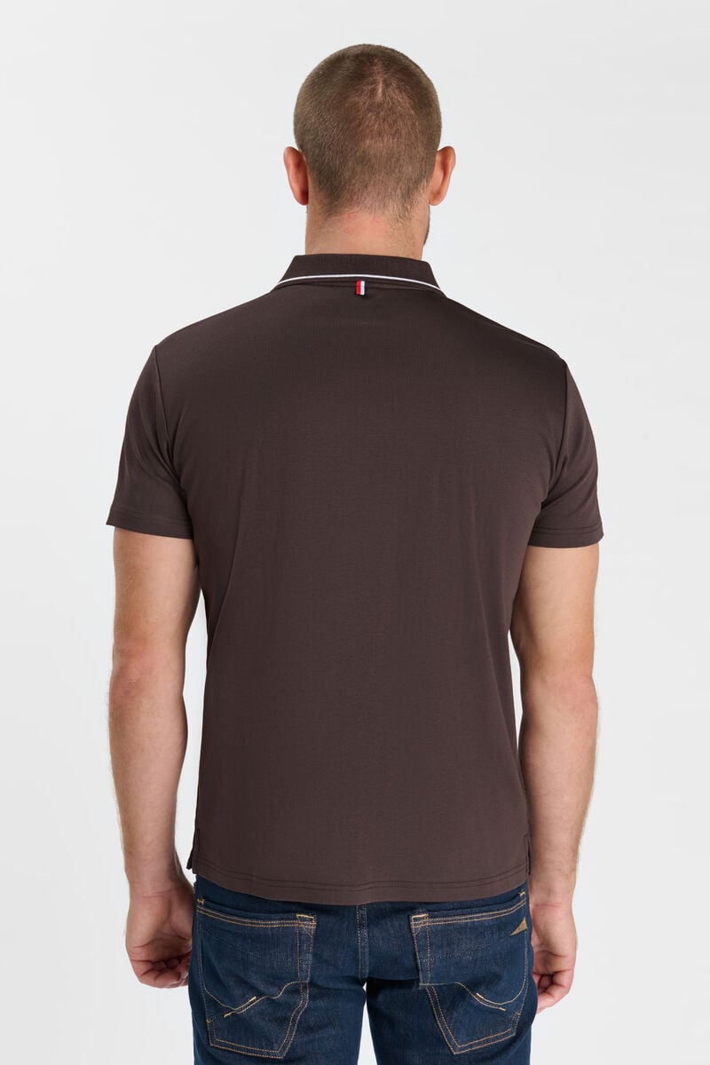 Button-Down Shirt-Collar Polo LE TEMPS DES CERISES Brown