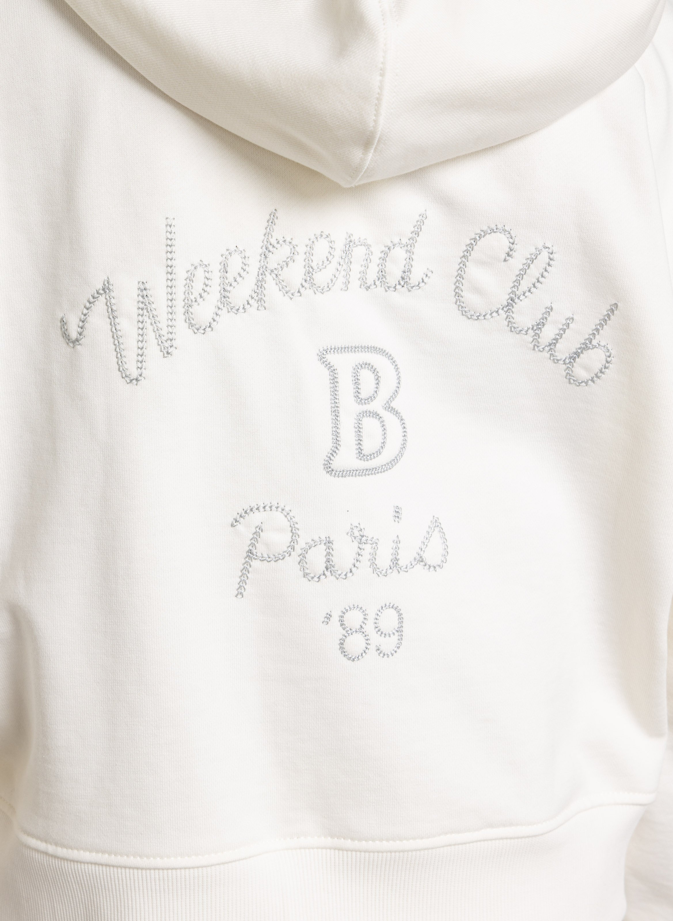 Embroidered cotton hoodie BERENICE White