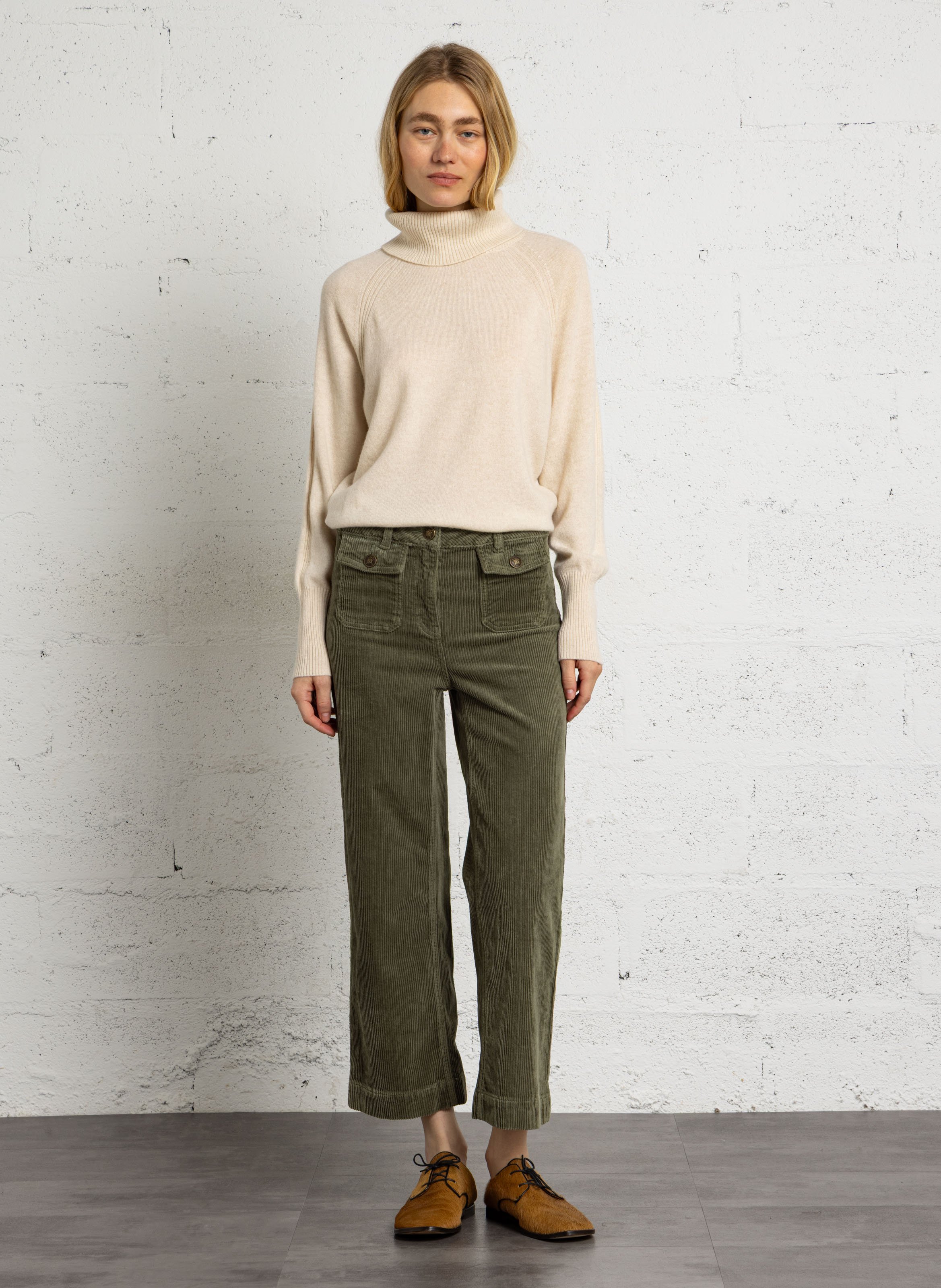 Pantalon large en coton mélangé MAISON 123 Vert
