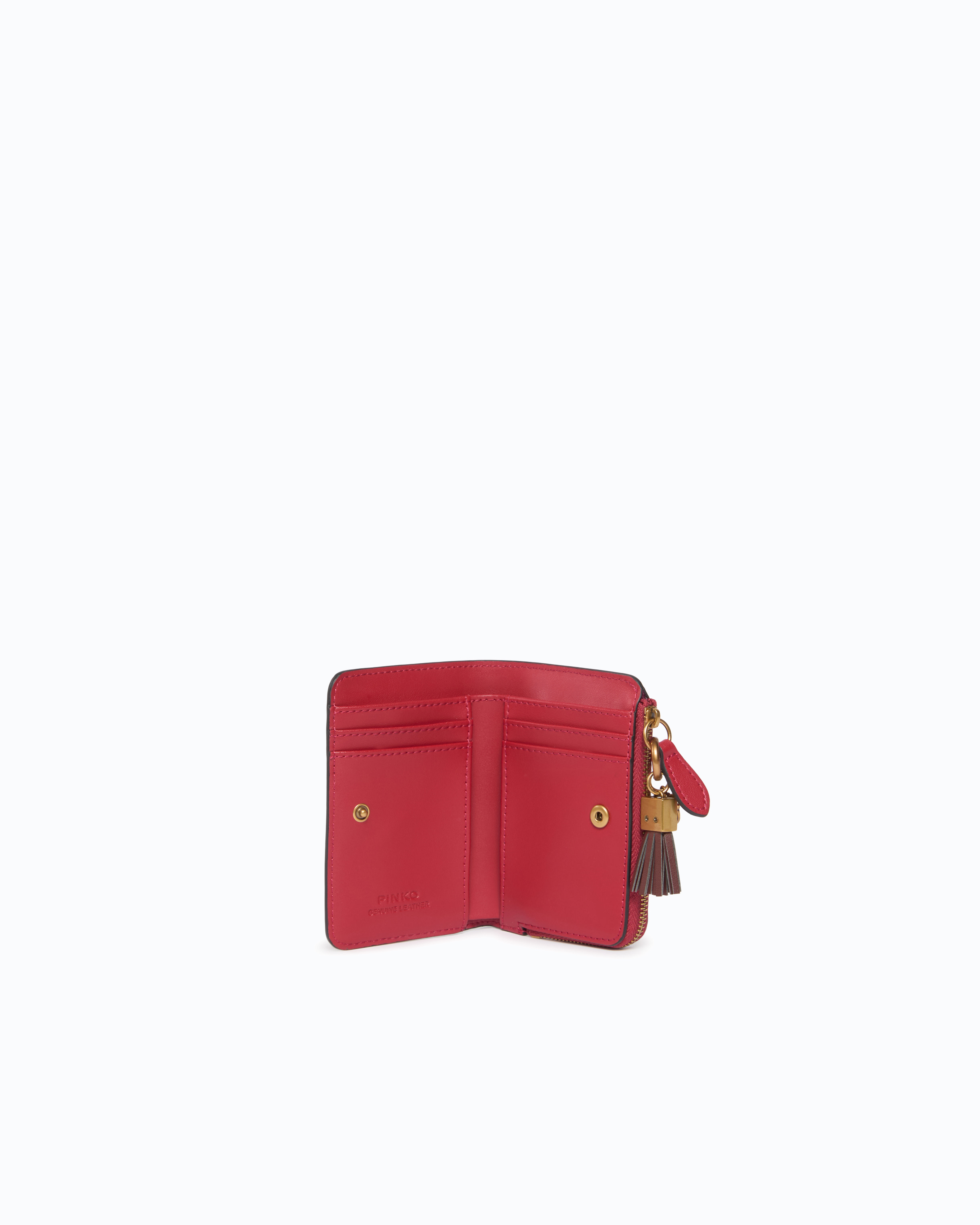 Leather mini wallet with tassel PINKO Multicolored