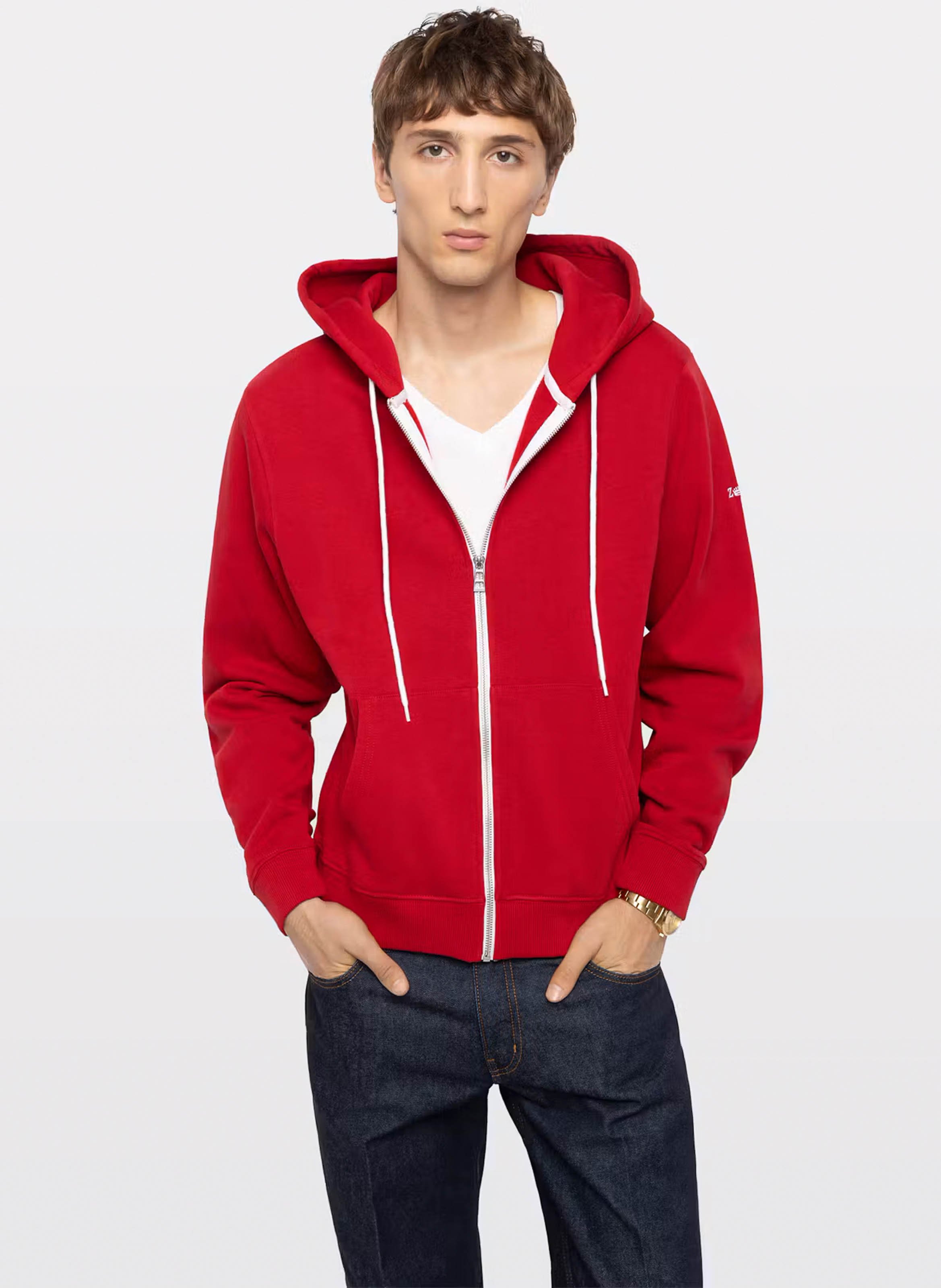 Solid color zip-up hoodie ZADIG&VOLTAIRE Red