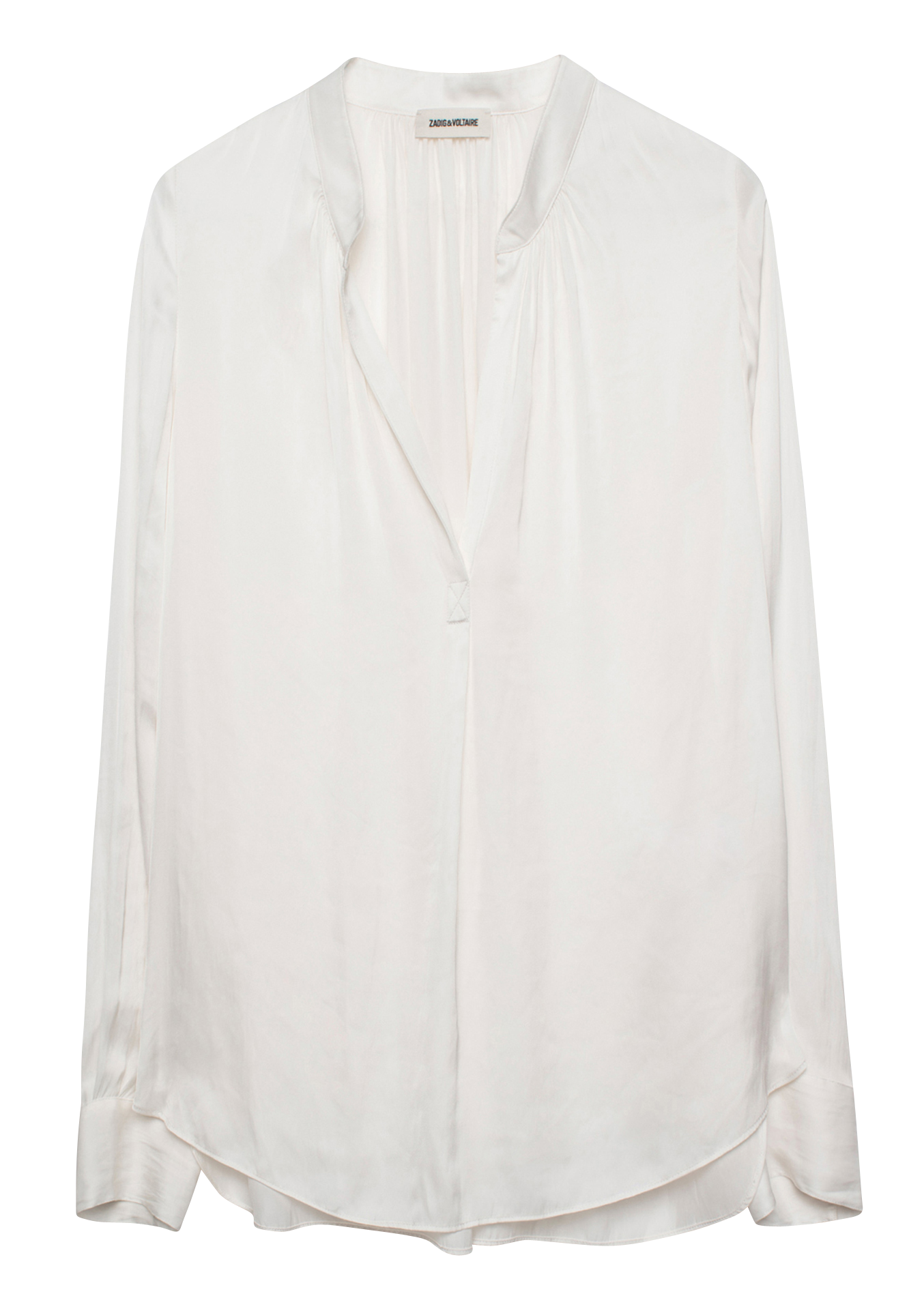 Top met V-hals en satijnen afwerking ZADIG&VOLTAIRE Wit