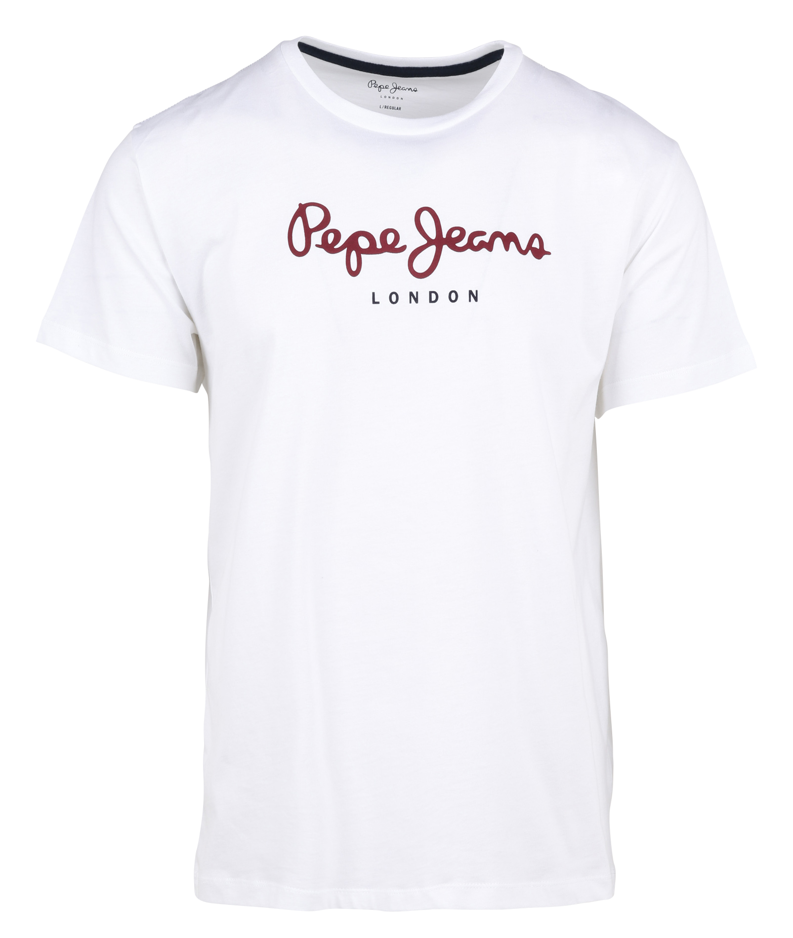 Round-neck cotton T-shirt with screen print PEPE JEANS White