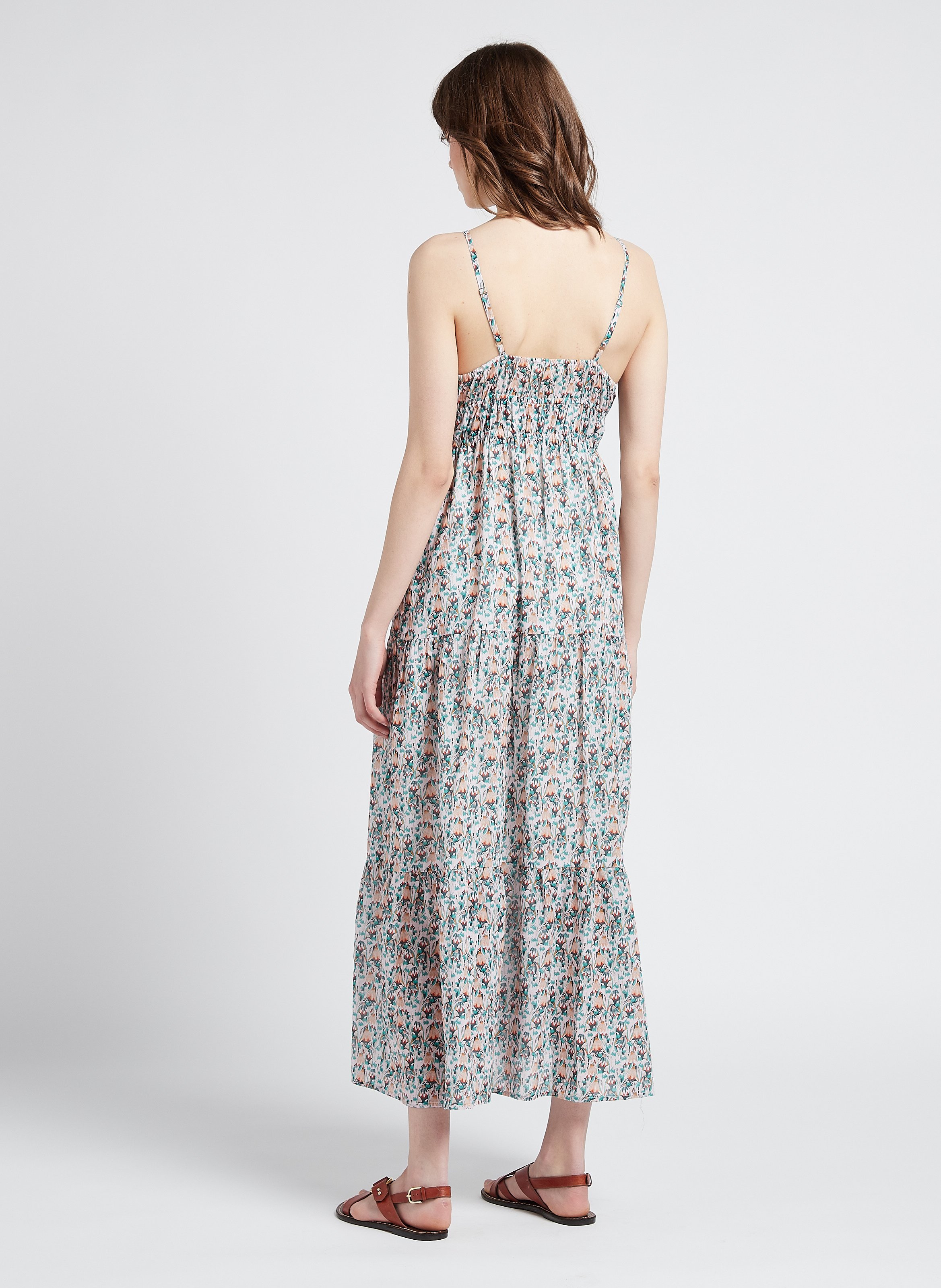 Floral Print Cotton Vneck Dress Rose The Korner Women Place des