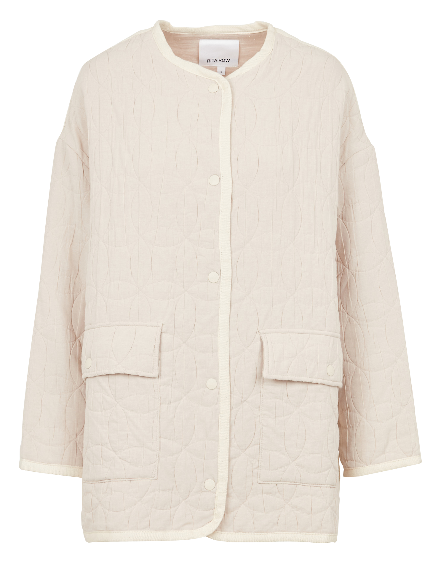 Jasje van katoenmix met ronde hals RITA ROW Wit