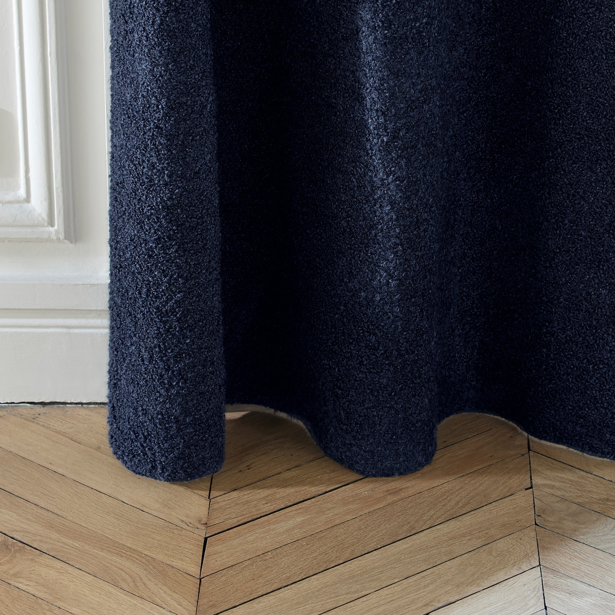 Pleated ribbon curtain Blue