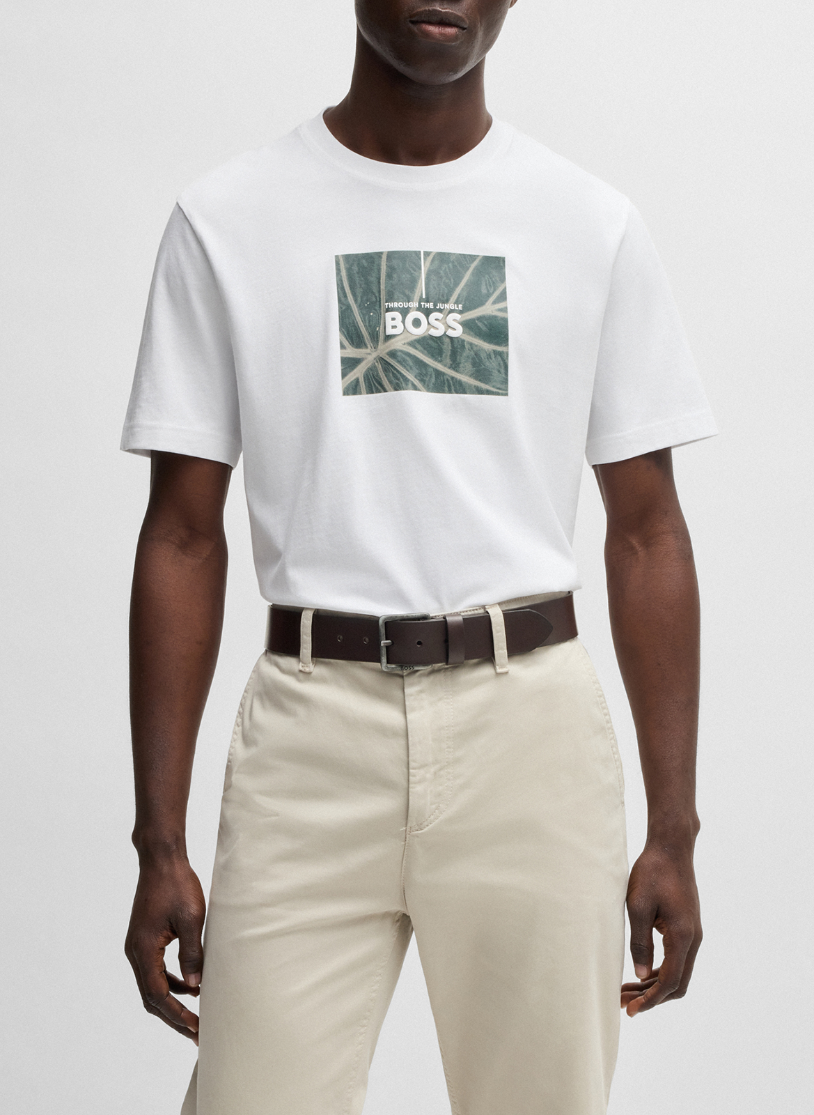 - Buckle closure. - Width: 3 cm.  BOSS Brown