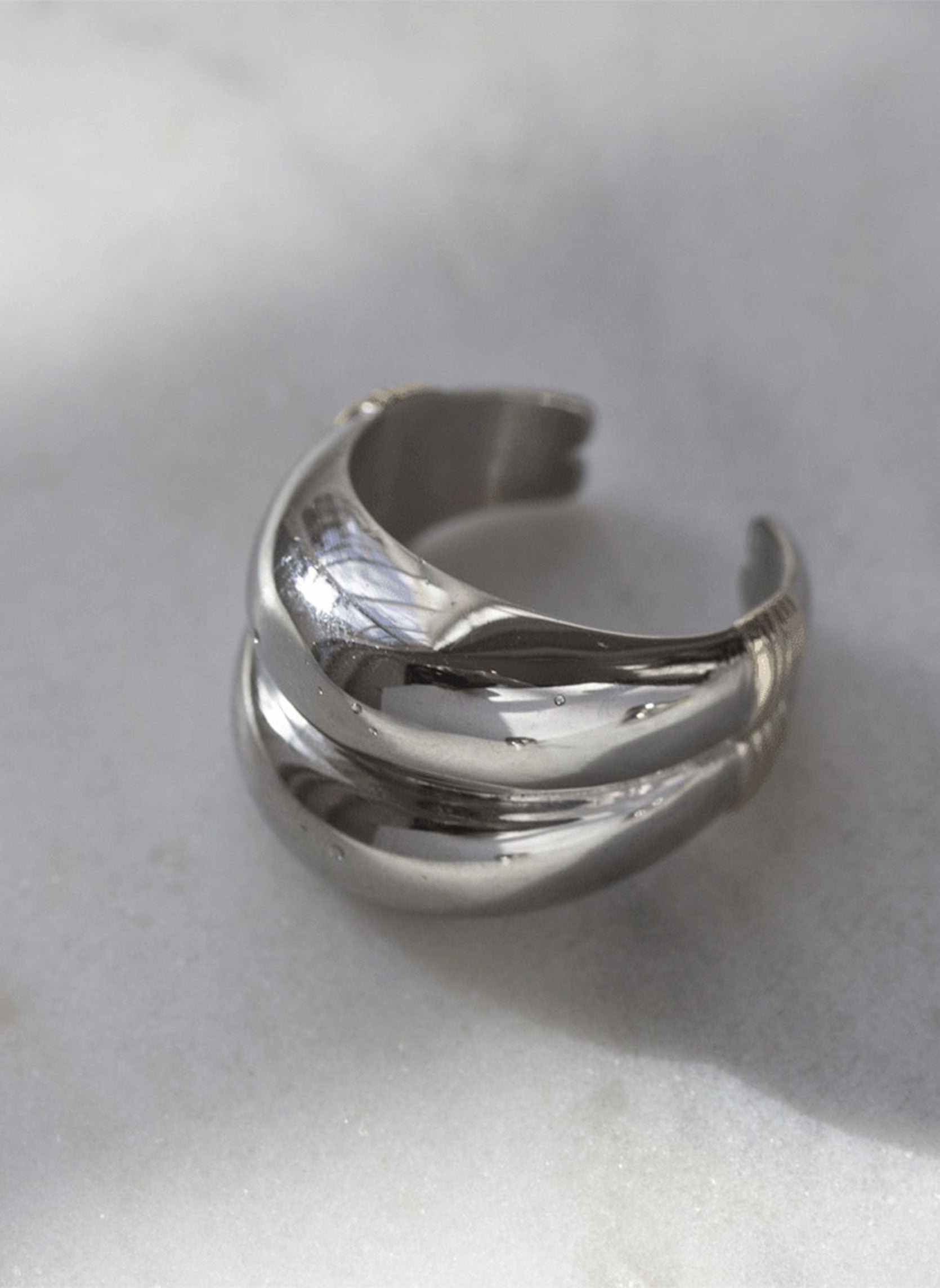 Bague large tacca AEC Paris Argent