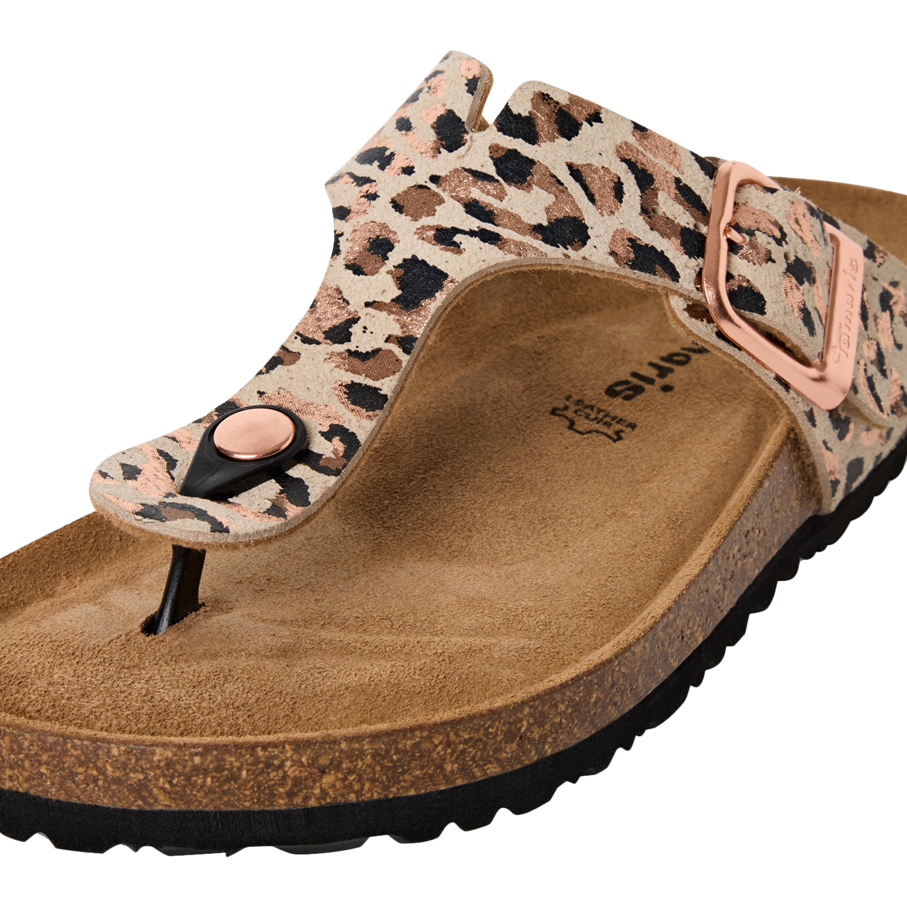 Aouda flat leather sandals TAMARIS Beige