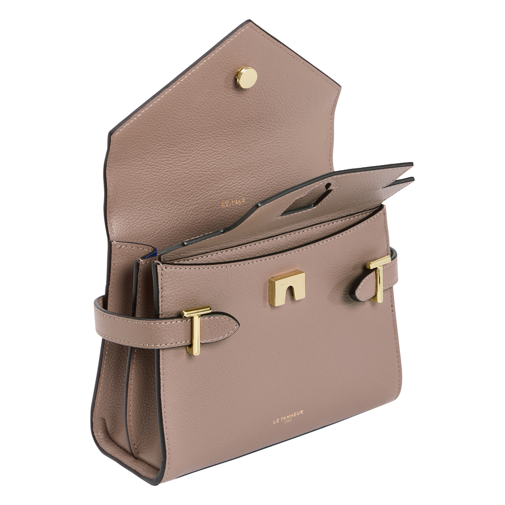 A-line leather skirt LE TANNEUR Grey