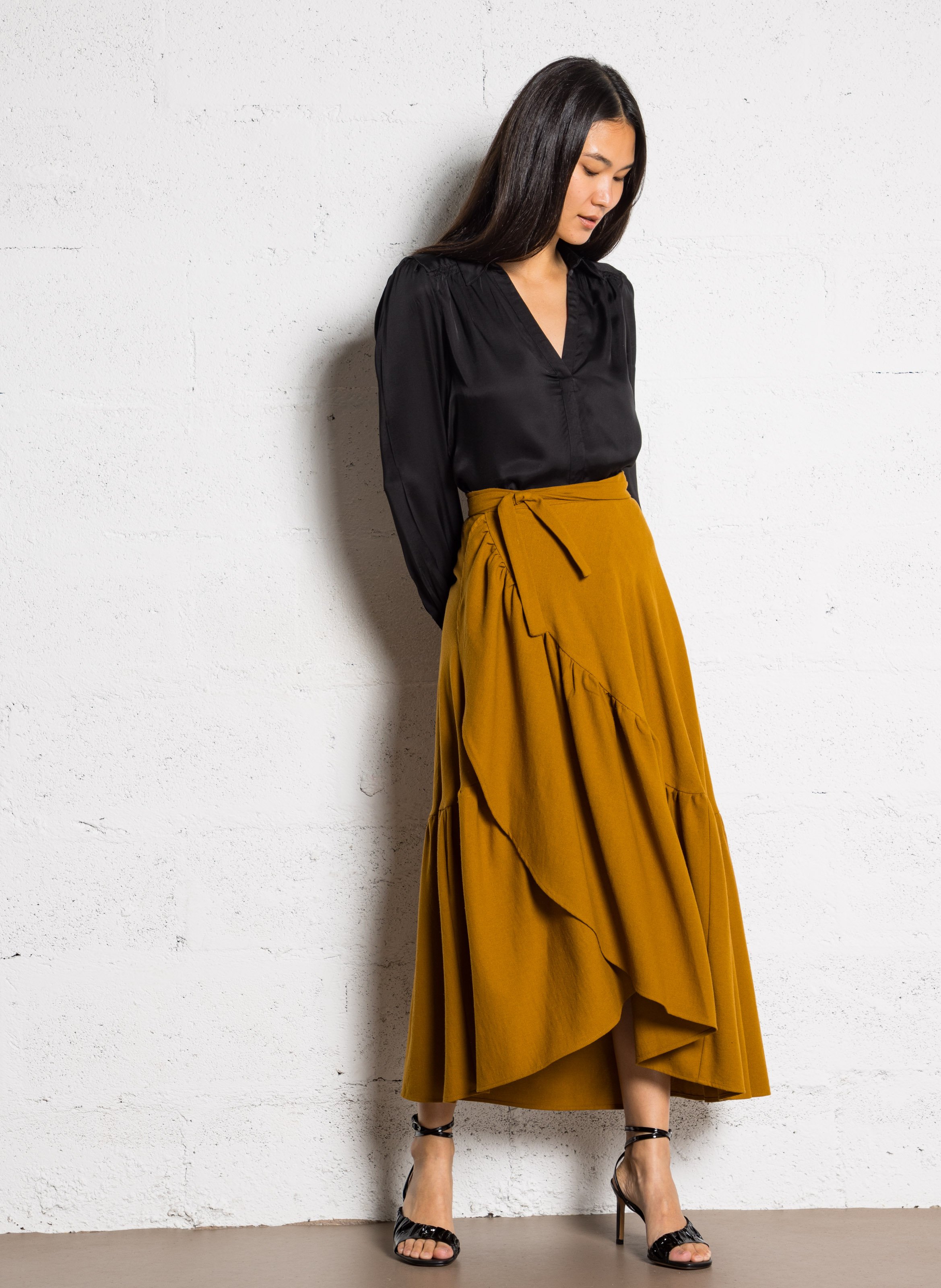 Long linen skirt SOPHIE+LUCIE Brown