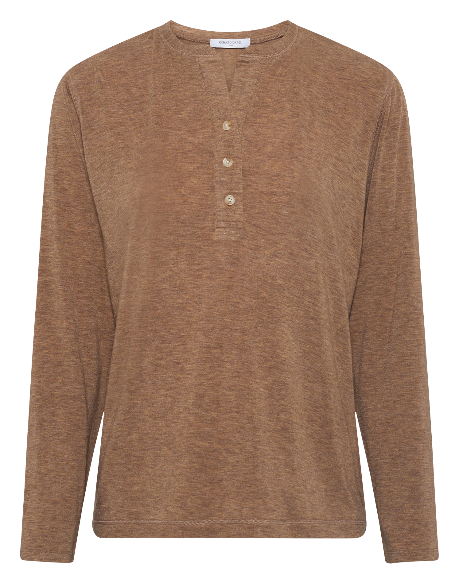Tee-shirt droit en maille fine GERARD DAREL Marron