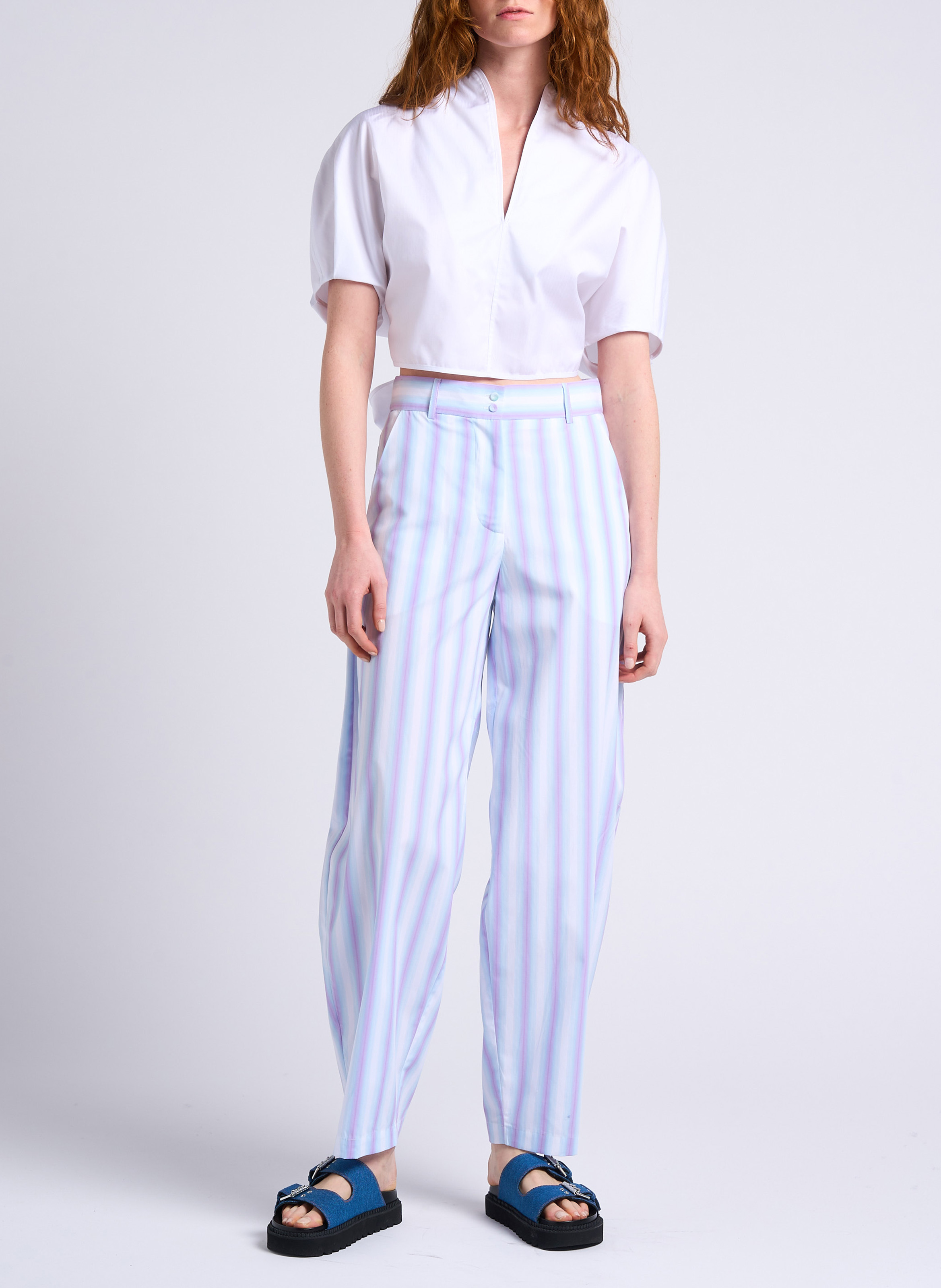 Open-back cotton blouse MARGAUX LONNBERG White