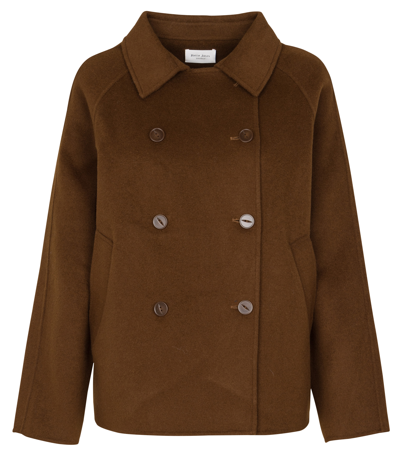Double-faced wool blend pea coat BELLA JONES Brown