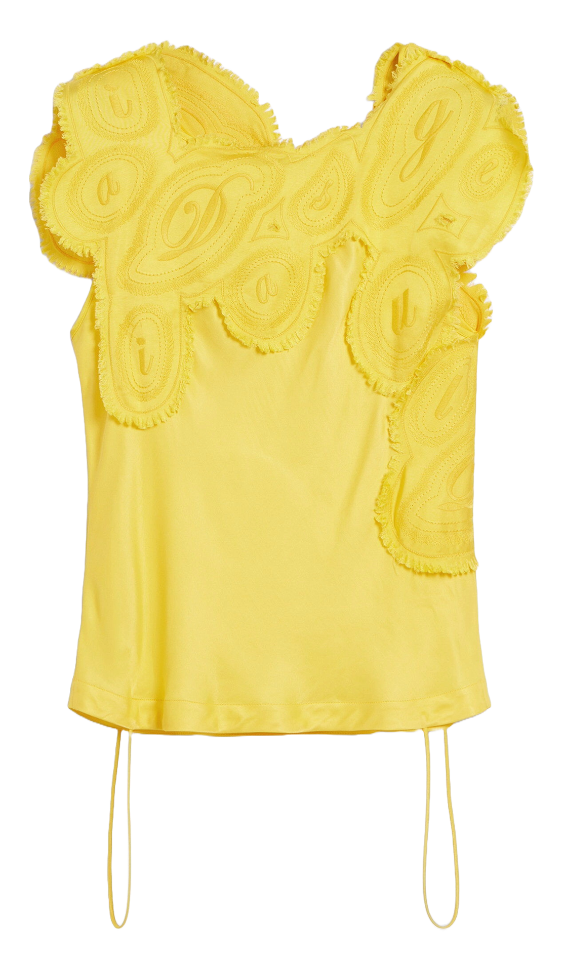 Blouse sans manches brodée DESIGUAL Jaune