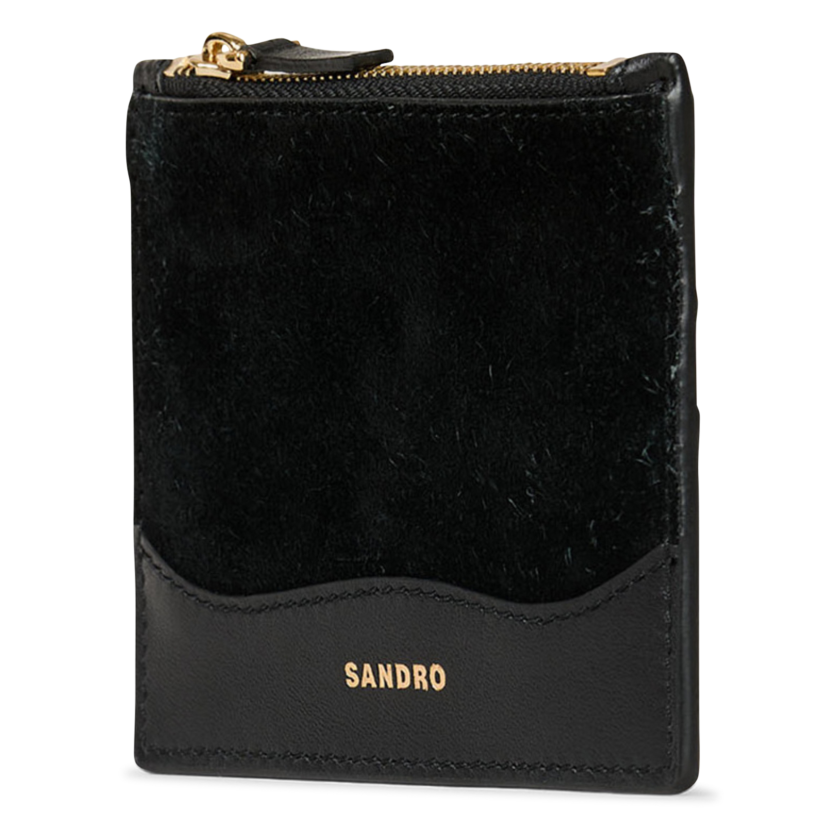 Kaarthouder van lakleer SANDRO Zwart