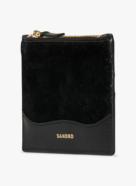 Portacarte in pelle lucida Nero Sandro Donna Place des Tendances