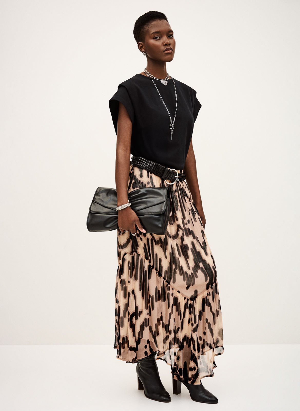 Jupe longue imprimée BA&SH Rose