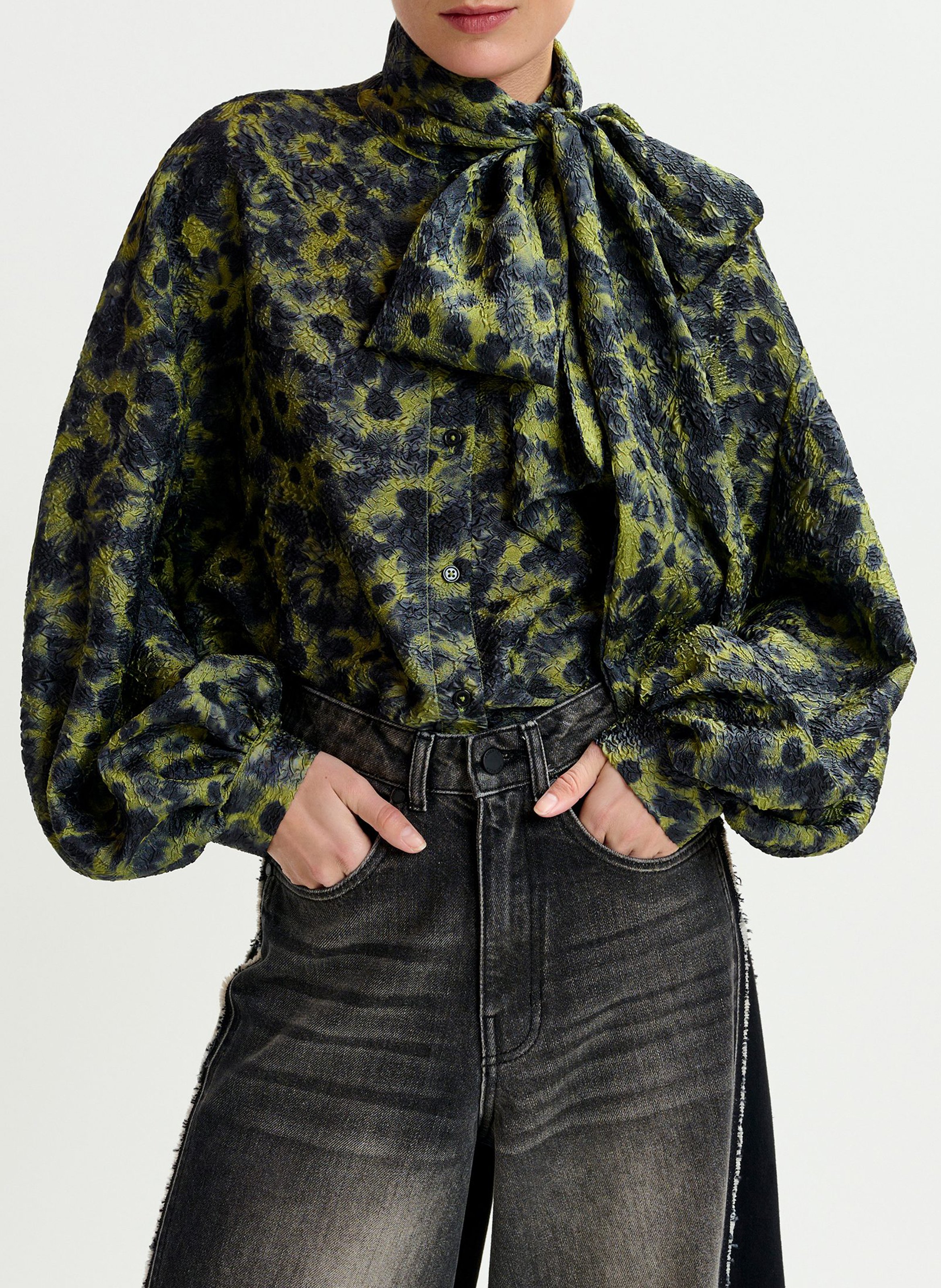 Chemise imprimée à boutons oversize ESSENTIEL ANTWERP Vert