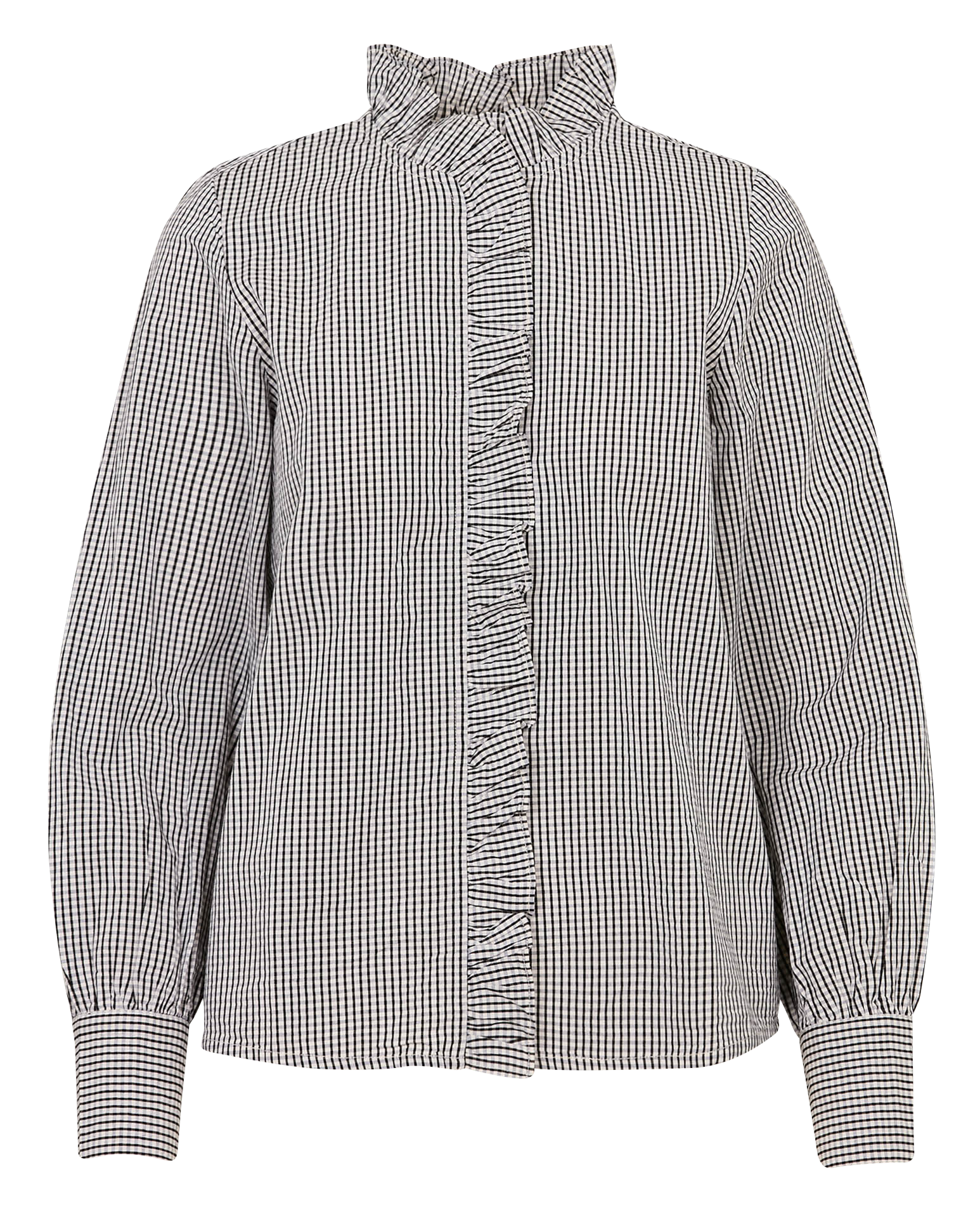 Straight cotton shirt with Lavallière collar PETITE MENDIGOTE Black