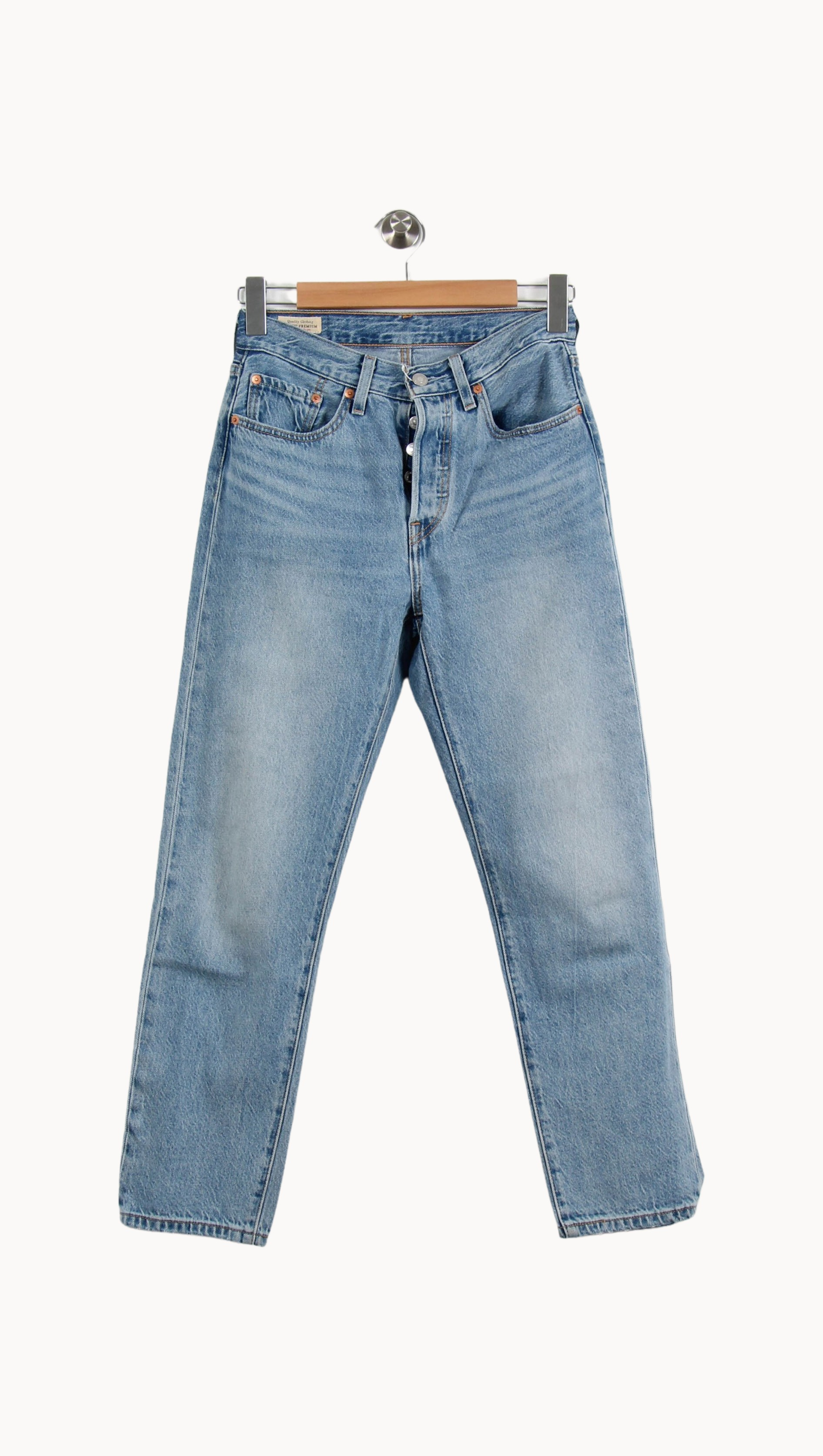 Cropped slim jeans with studs LEVI'S - Seconde main Blue