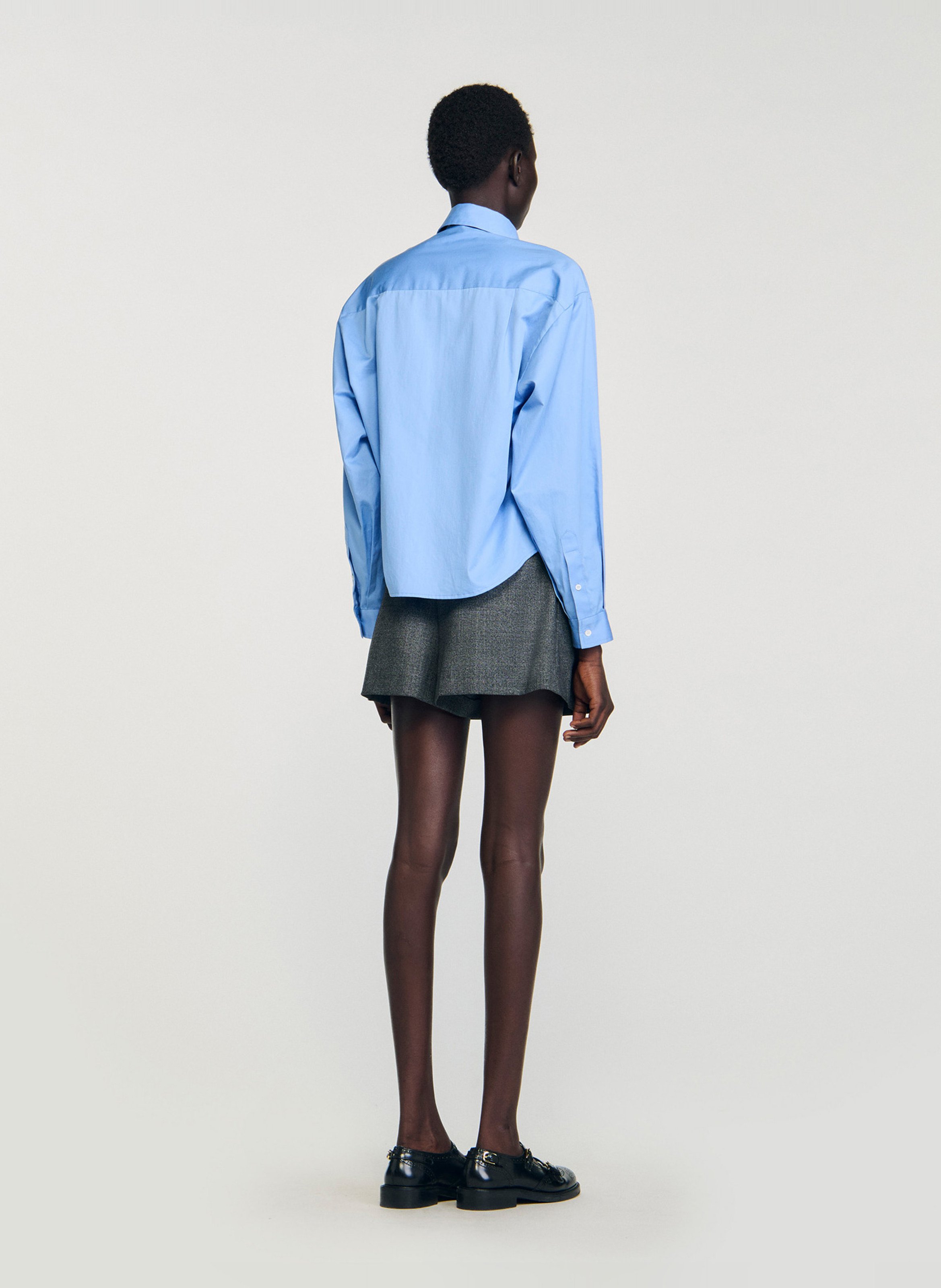 Chemise oversize en coton SANDRO Bleu