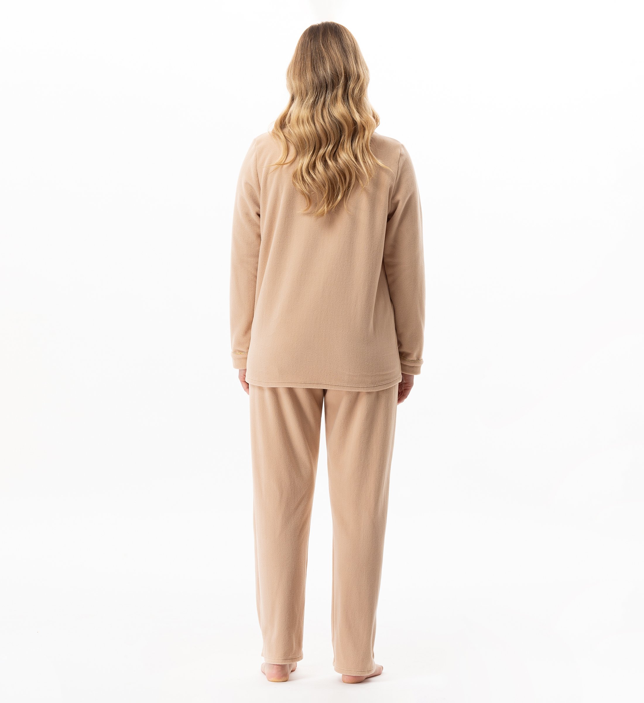 Buttoned microfleece pajama LE CHAT Brown