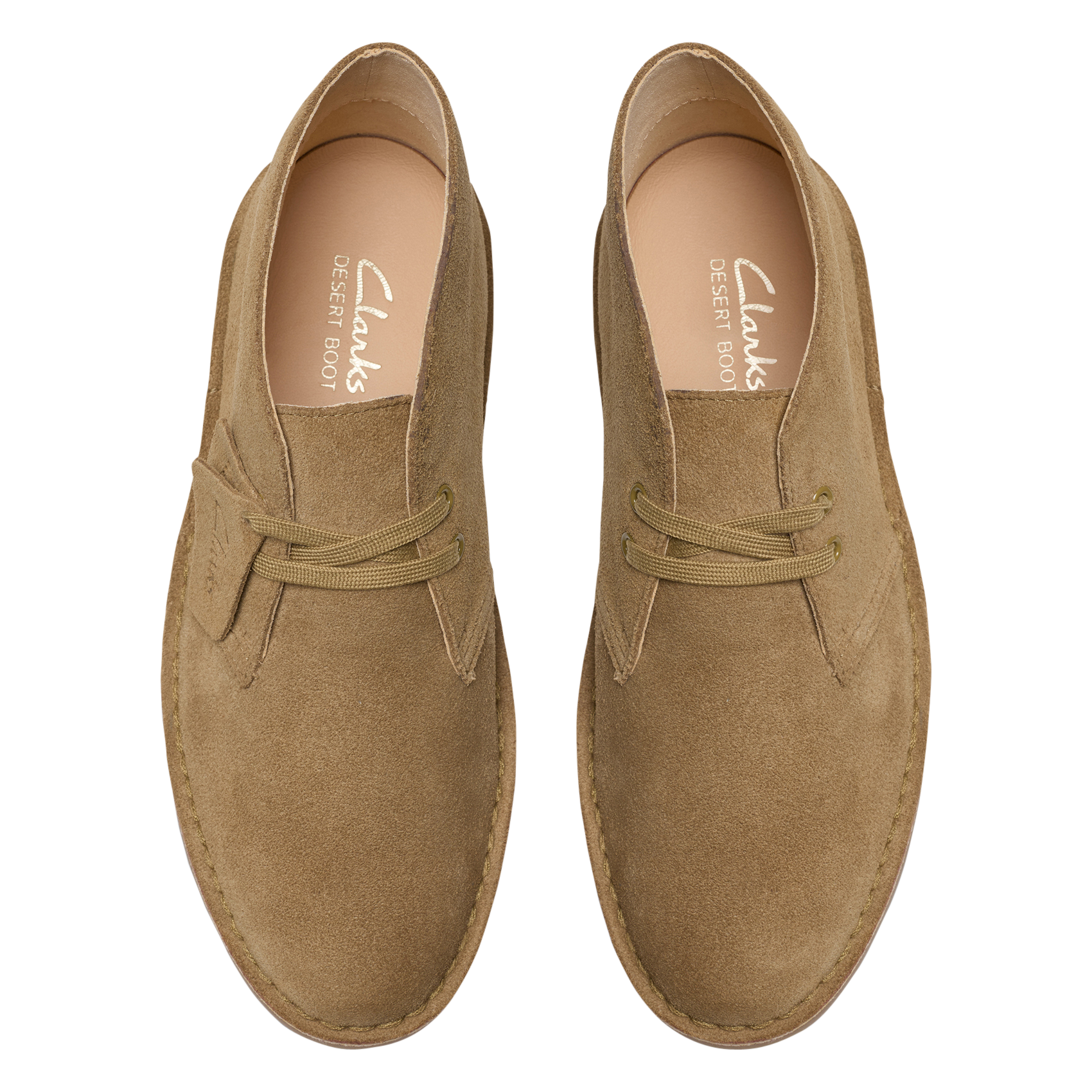 Solid color suede lace-up boots CLARKS Beige