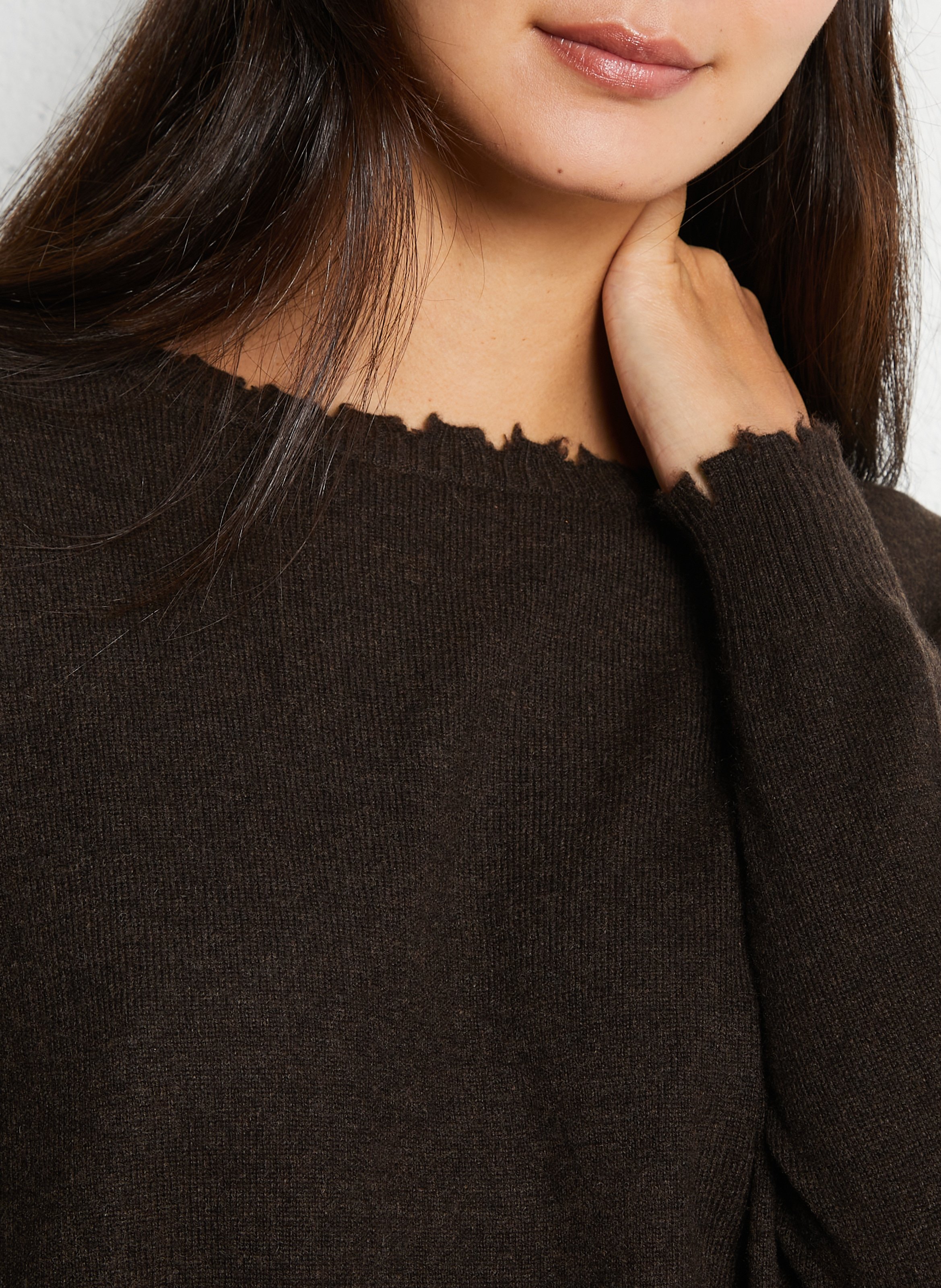 Pull oversize en cachemire maillé KUJTEN Marron