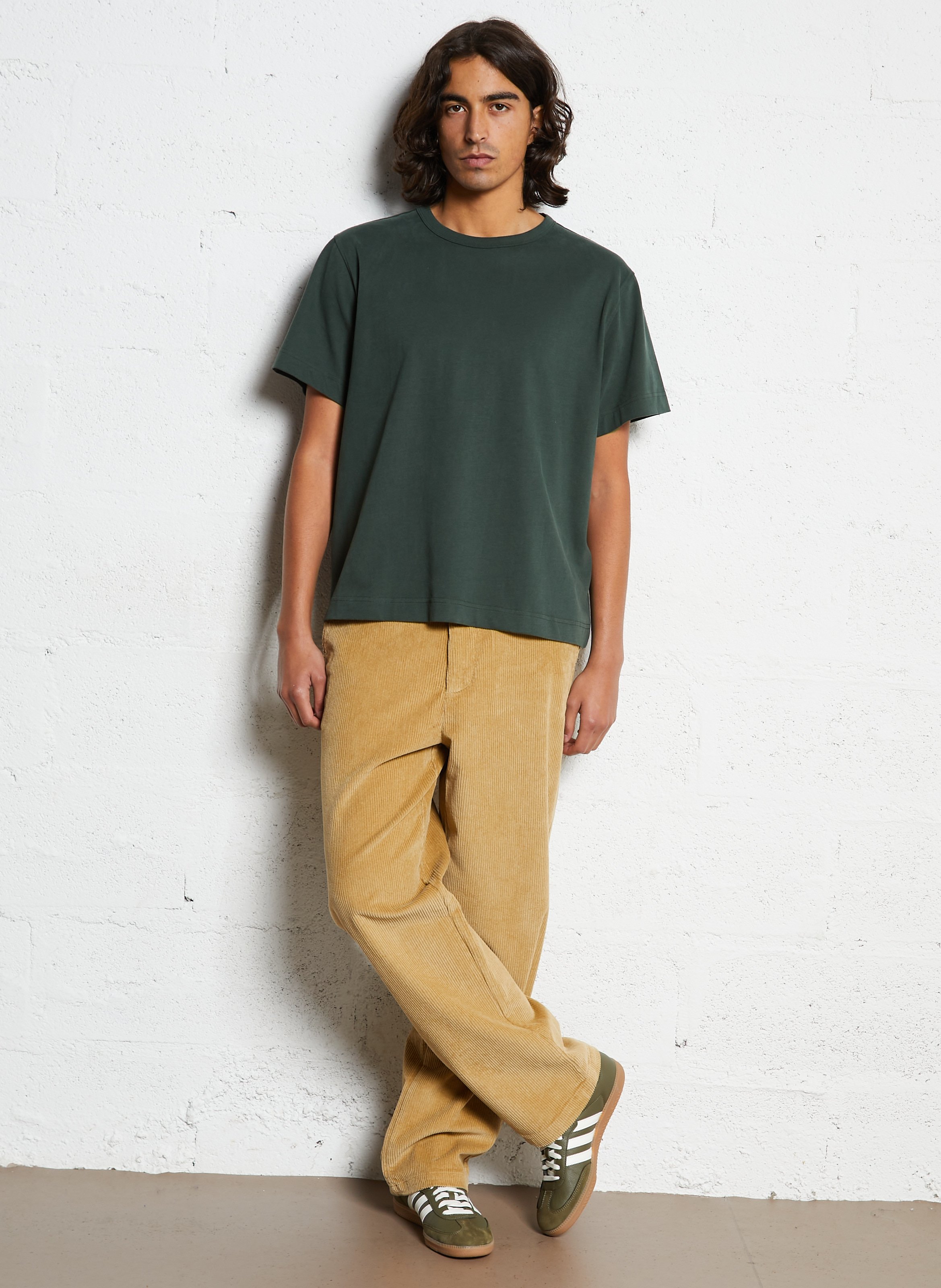 Tee-shirt col rond en coton organique SELECTED Vert