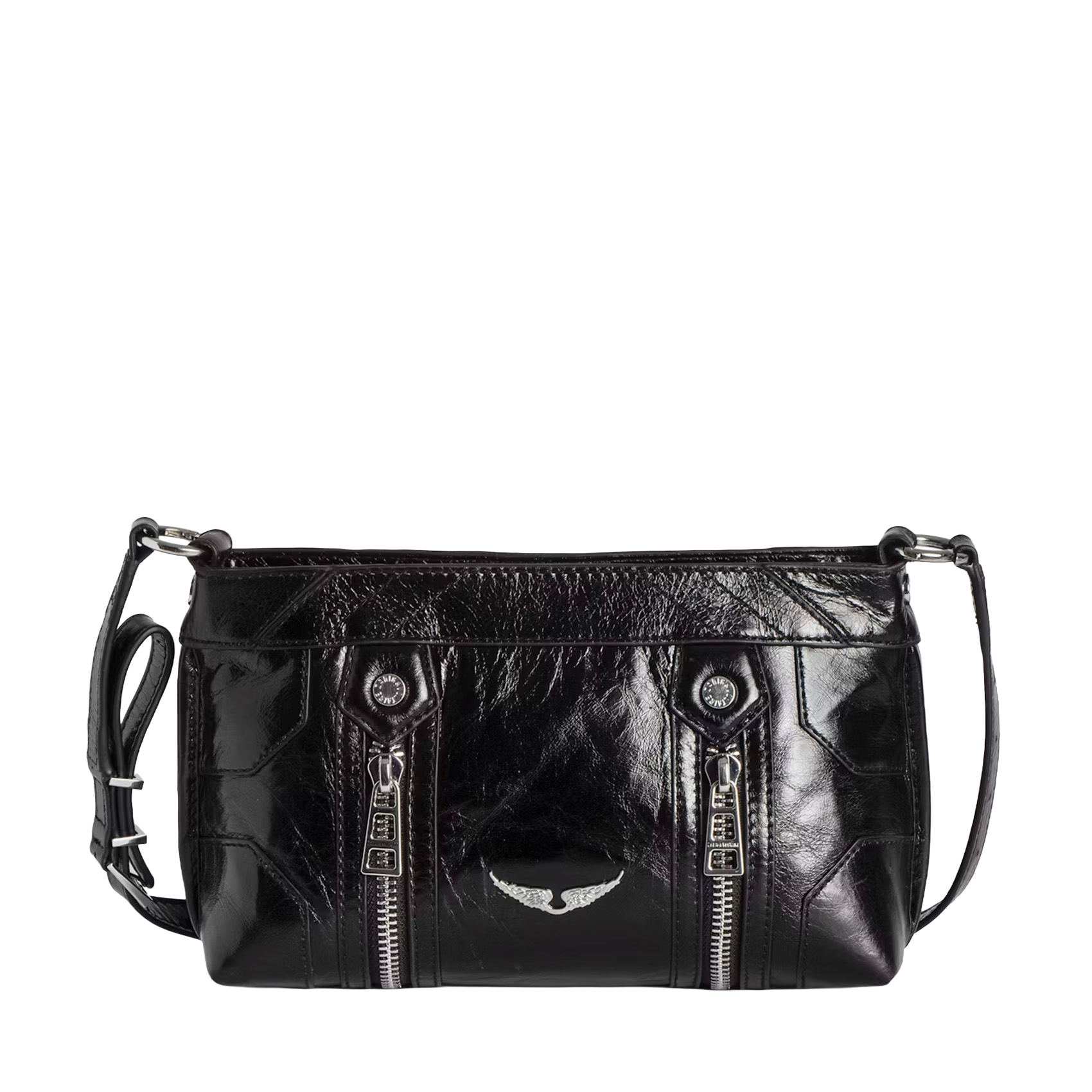 Leren schoudertas met rits ZADIG&VOLTAIRE