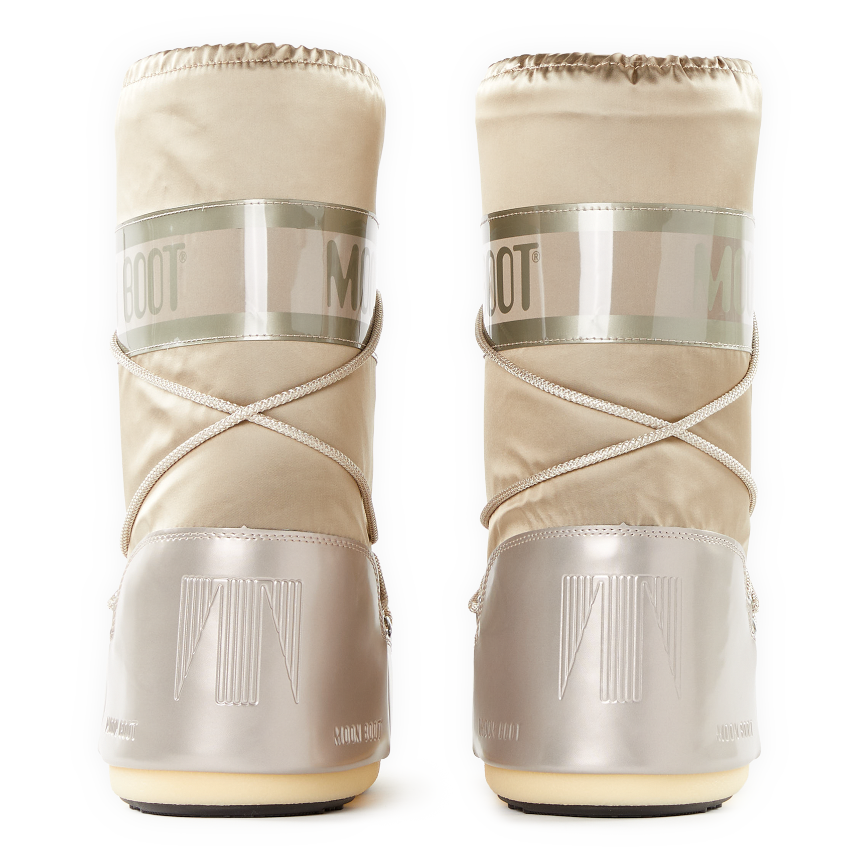Bottes à lacets en satin MOON BOOT Doré